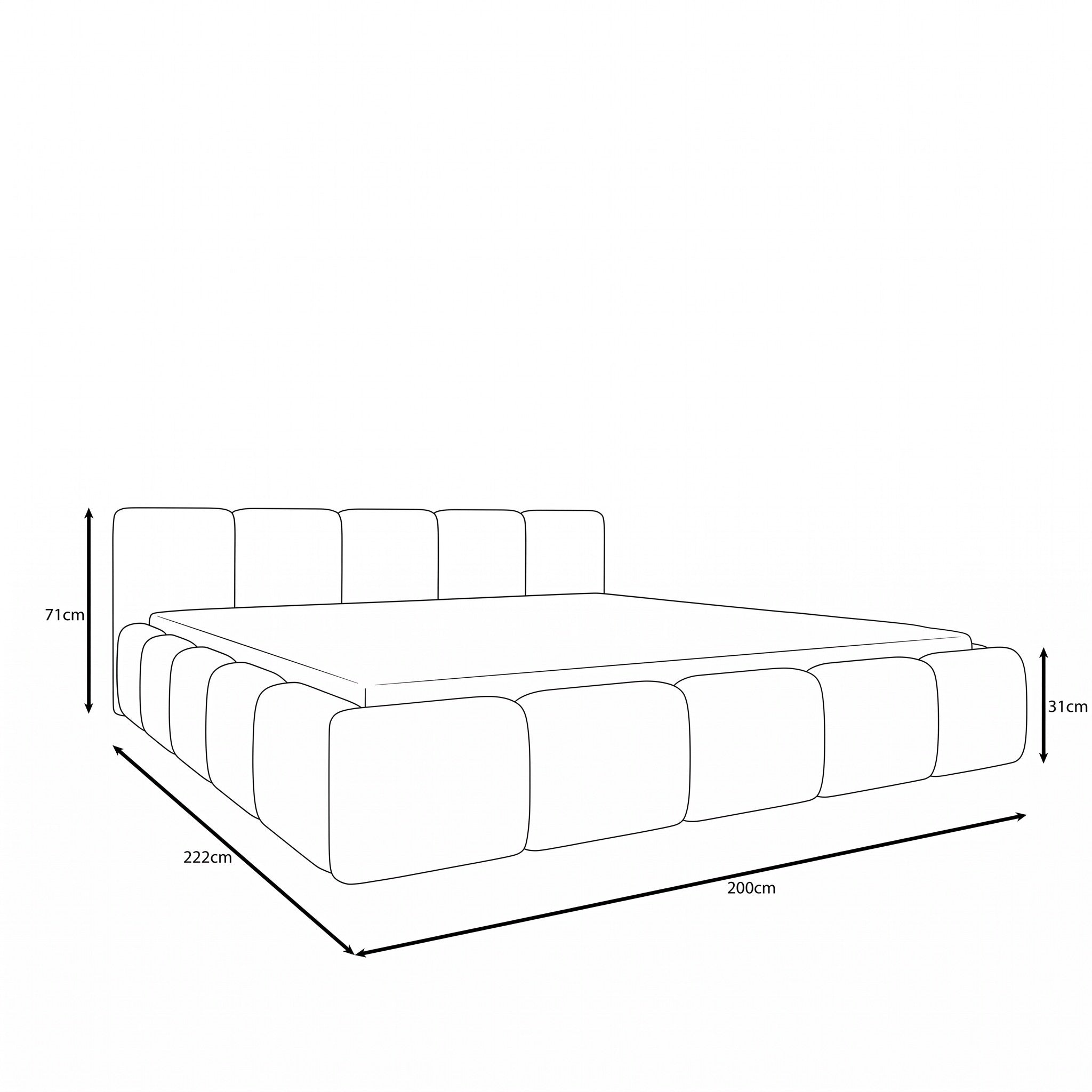 Karisma - Tweepersoonsbed met opbergruimte - Teddystof beige - 180x200 cm