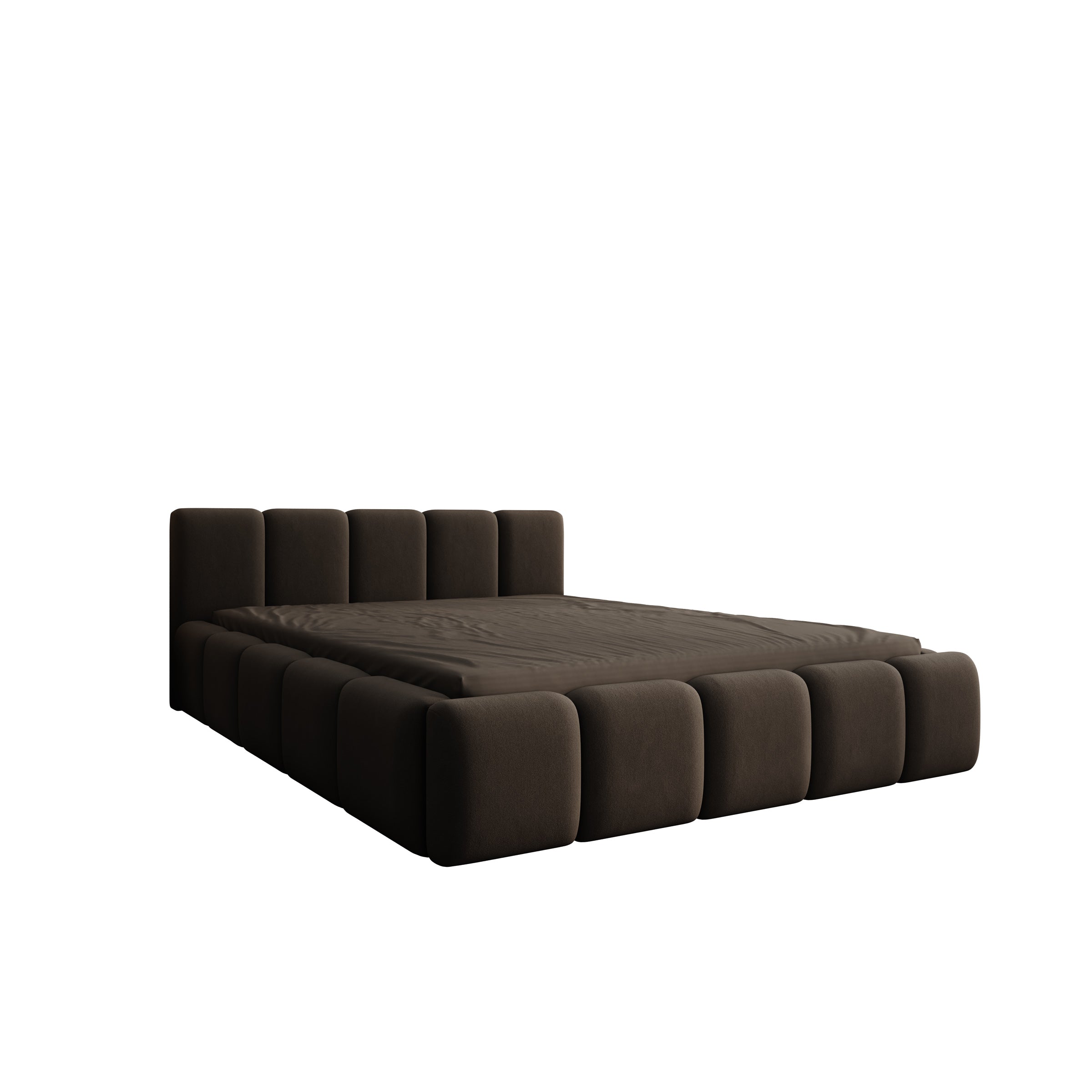 Karisma - Tweepersoonsbed met opbergruimte - Zwart velvet - 140x200 cm