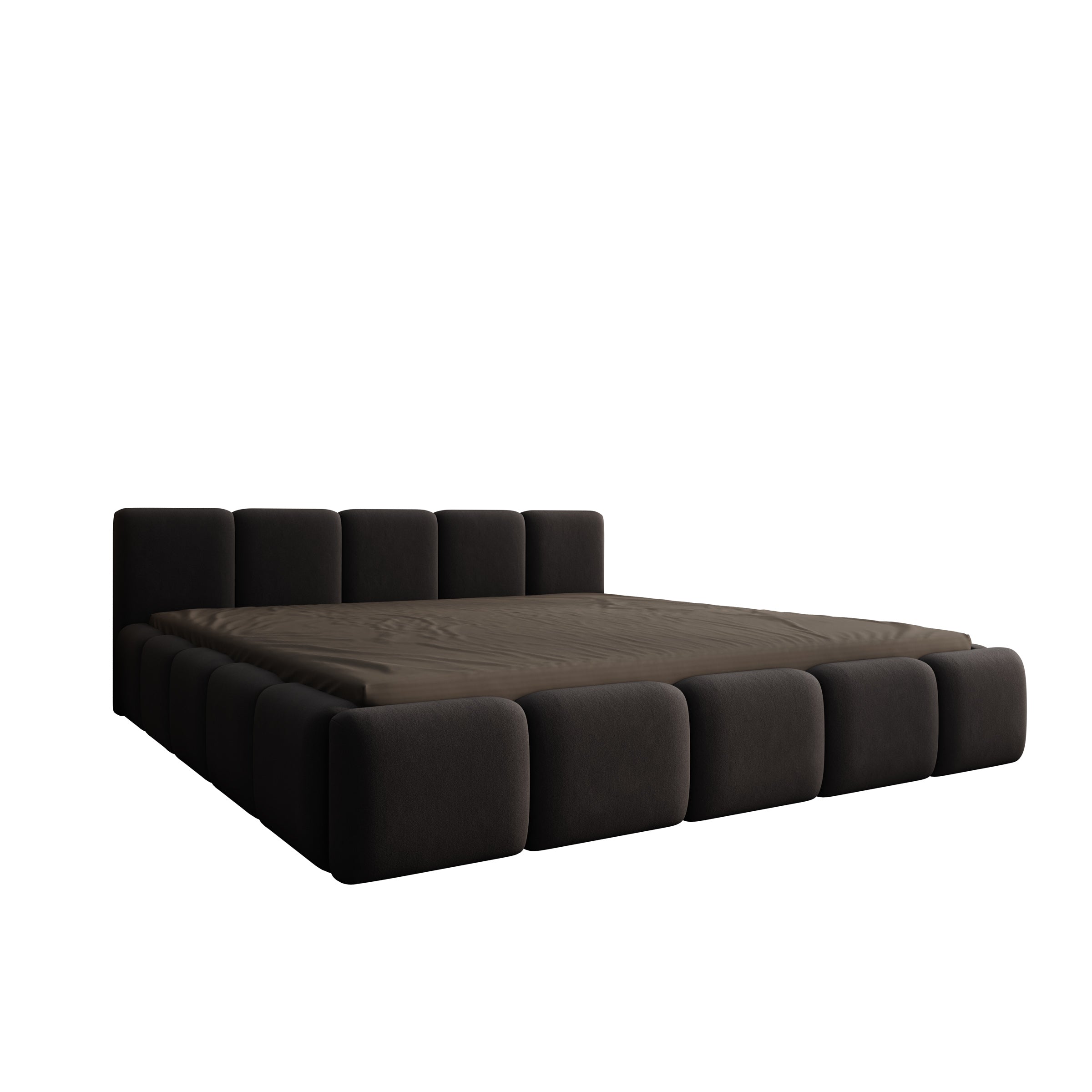 Karisma - Tweepersoonsbed met opbergruimte - Zwart velvet - 180x200 cm