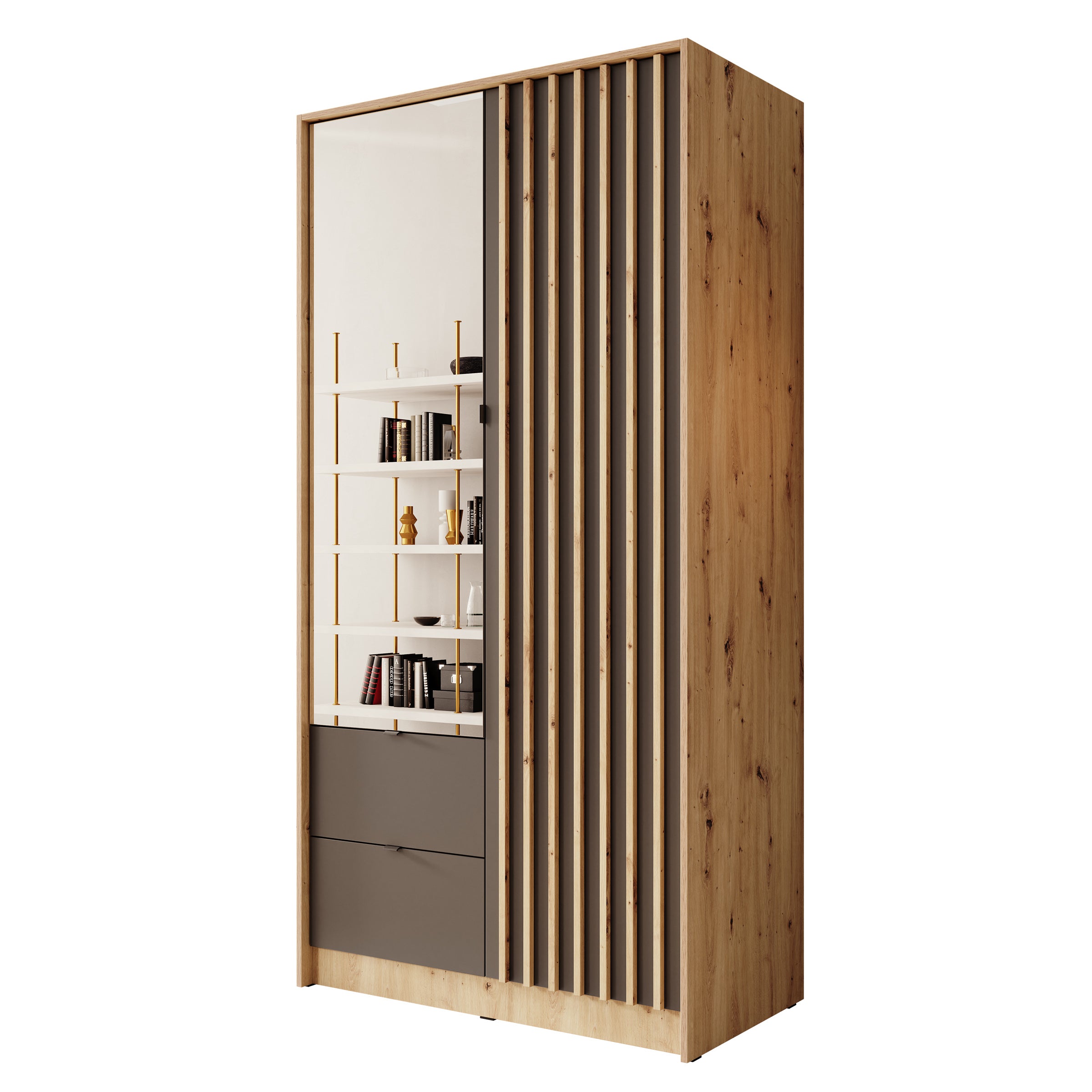 Kavalli - Kledingkast met 2 deuren - Eikenpatroon - 102x55x201 cm