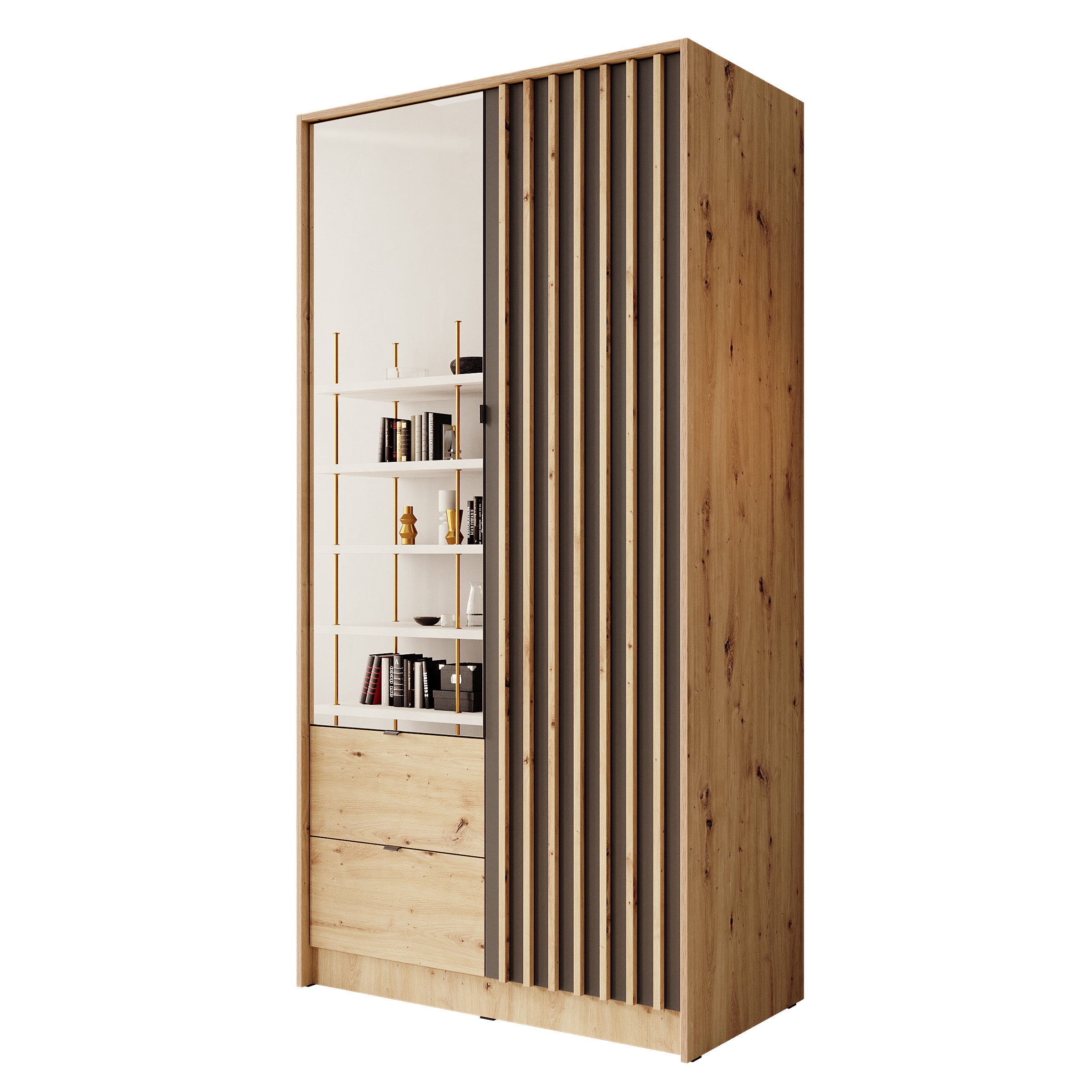 Kavalli - Kledingkast met 2 deuren - Eikenpatroon - 102x55x201 cm
