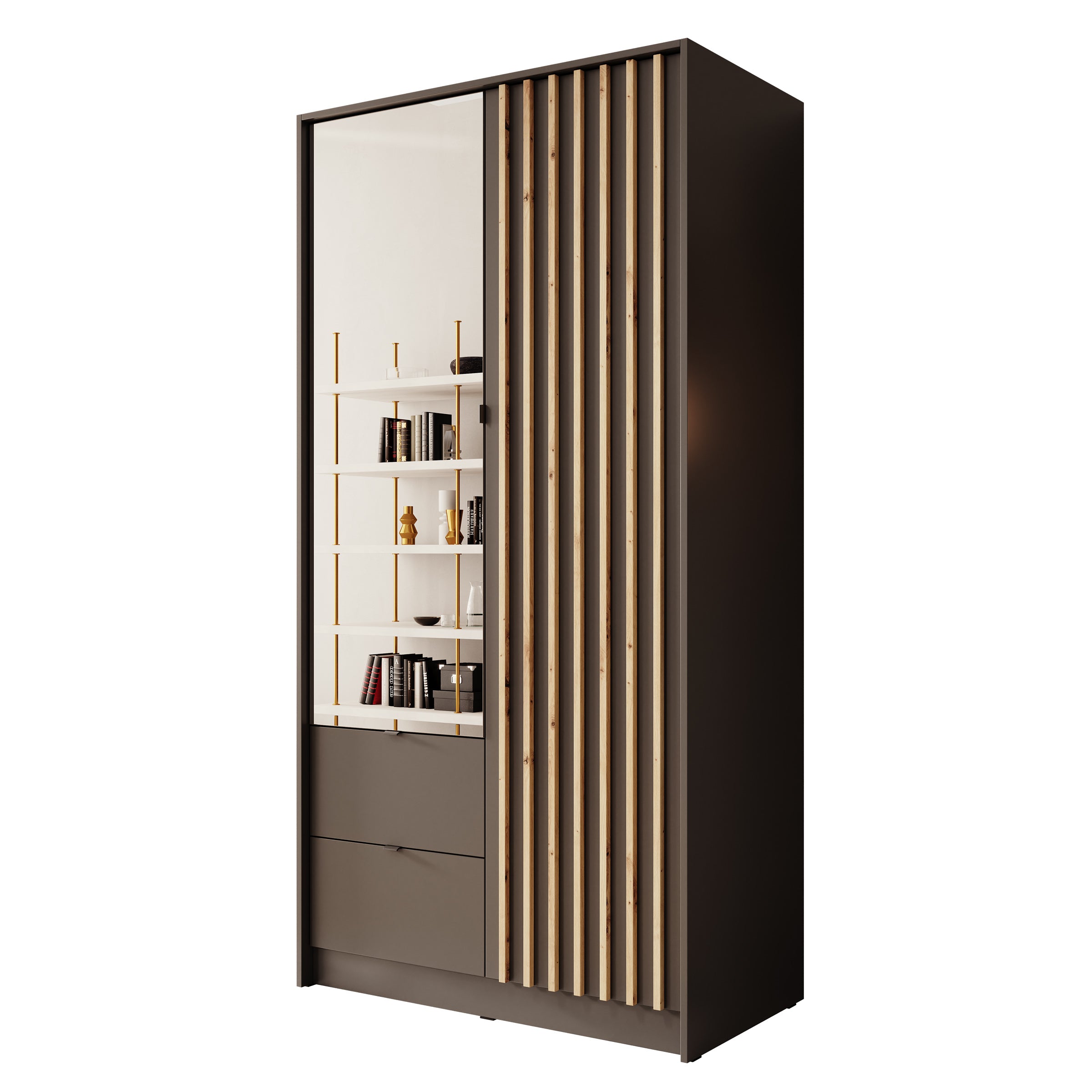 Kavalli - Kledingkast met 2 deuren - Zwart - 102x55x201 cm