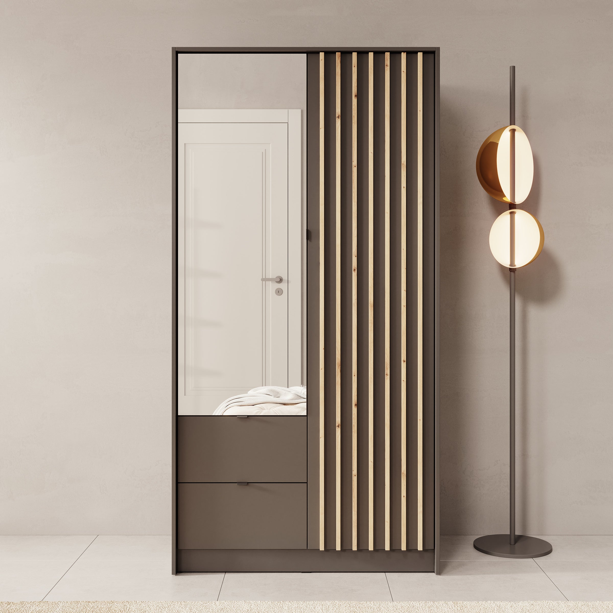Kavalli - Kledingkast met 2 deuren - Zwart - 102x55x201 cm