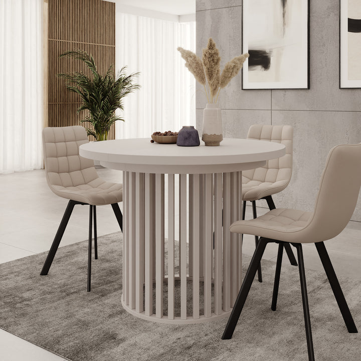 Kaya - Eetkamertafel - Beige - Uitschuifbaar - 100/150/200x76 cm