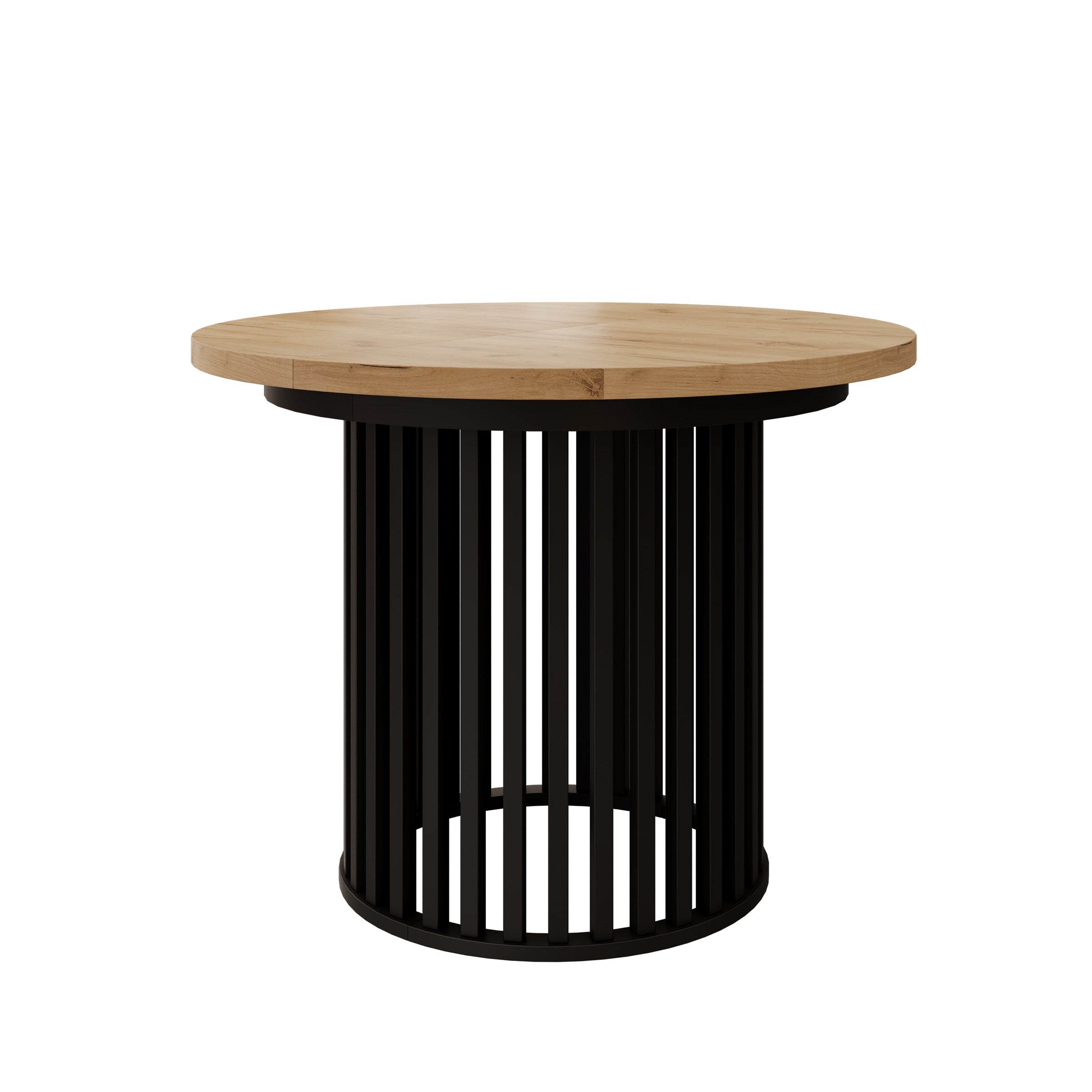 Kaya - Eetkamertafel - Eikenpatroon/Zwart - Uitschuifbaar - 100/150/200x76 cm