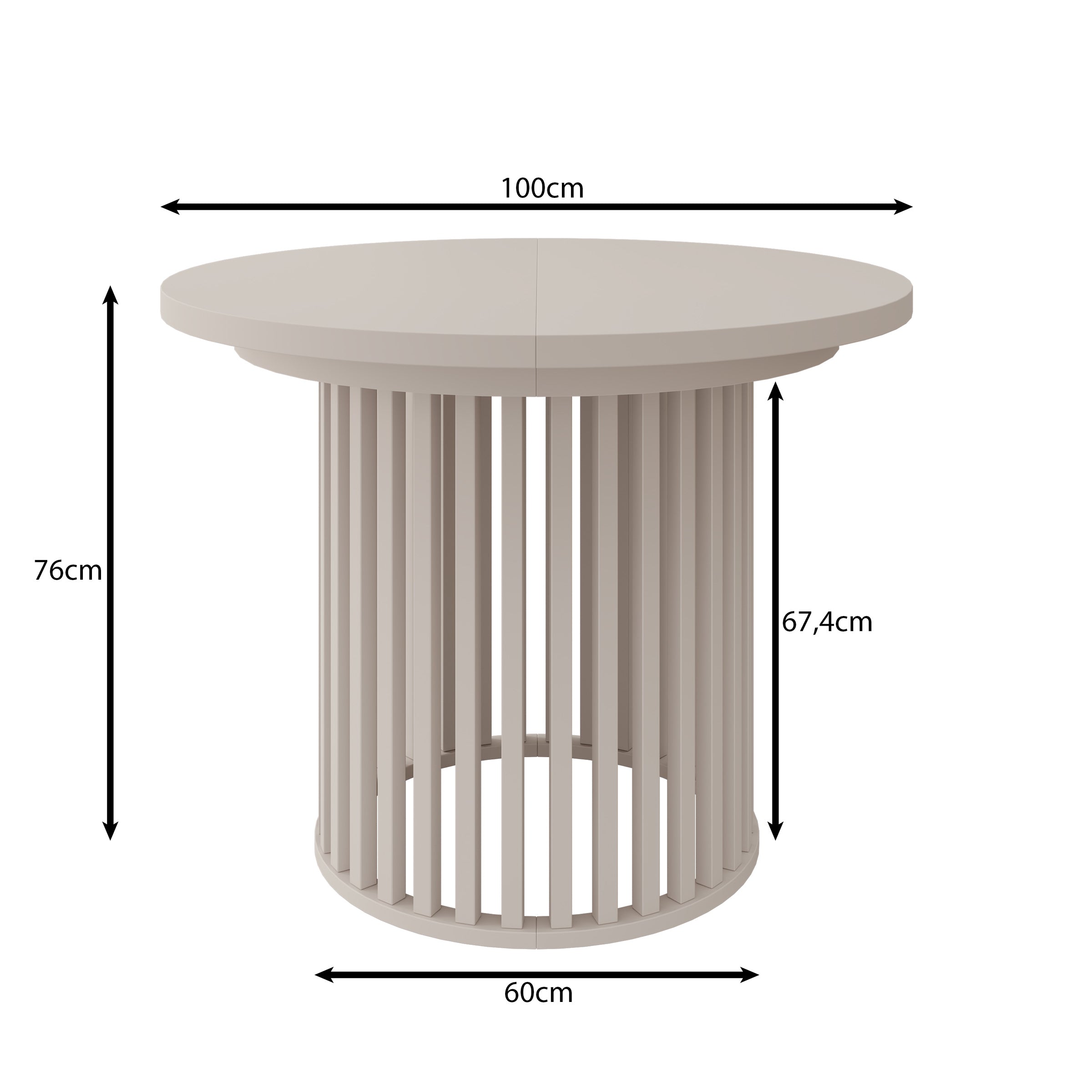 Kaya - Eetkamertafel - Eikenpatroon/Zwart - Uitschuifbaar - 100/150/200x76 cm