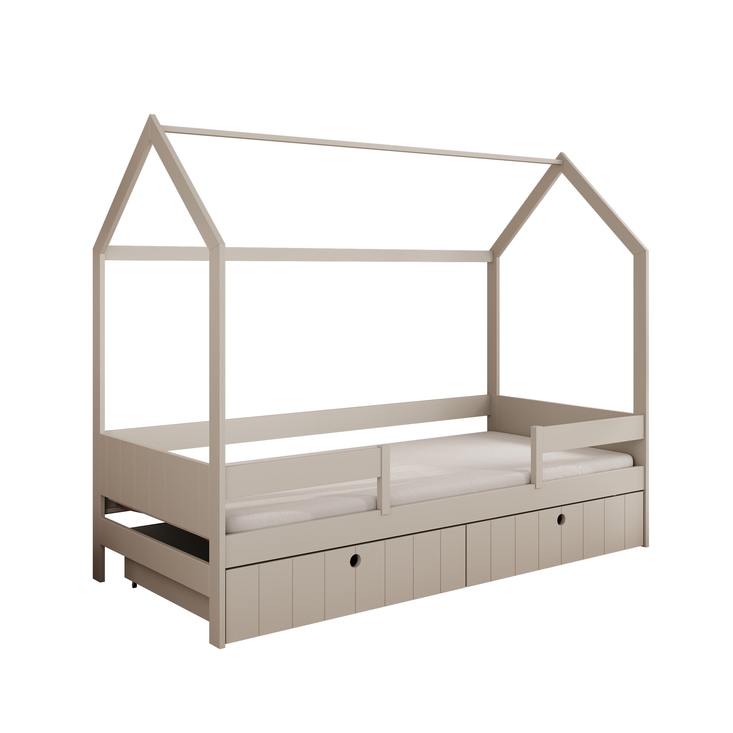 Kenepa - Huisjesbed met lades - Beige - 90x200 cm