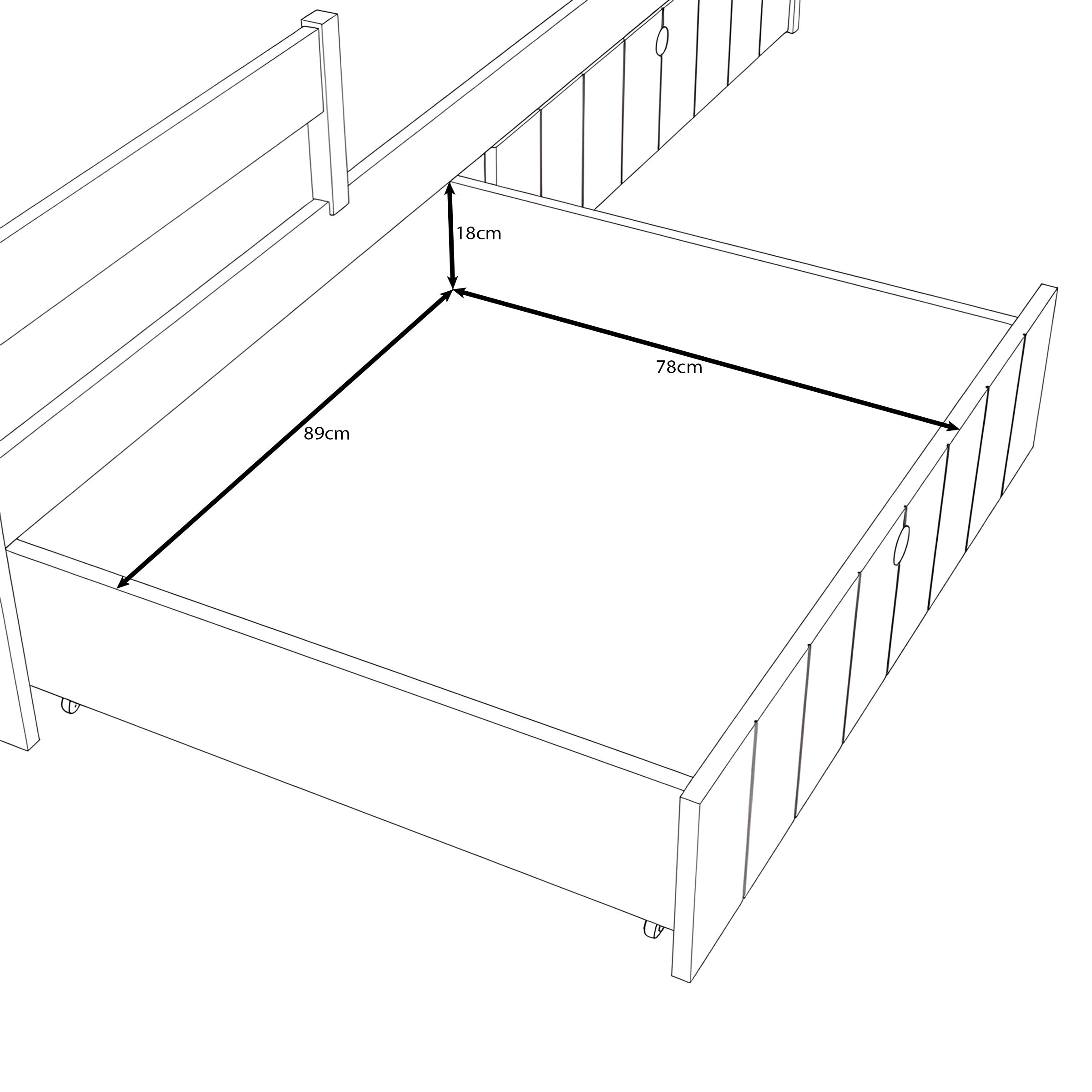 Kenepa - Huisjesbed met lades - Beige - 90x200 cm