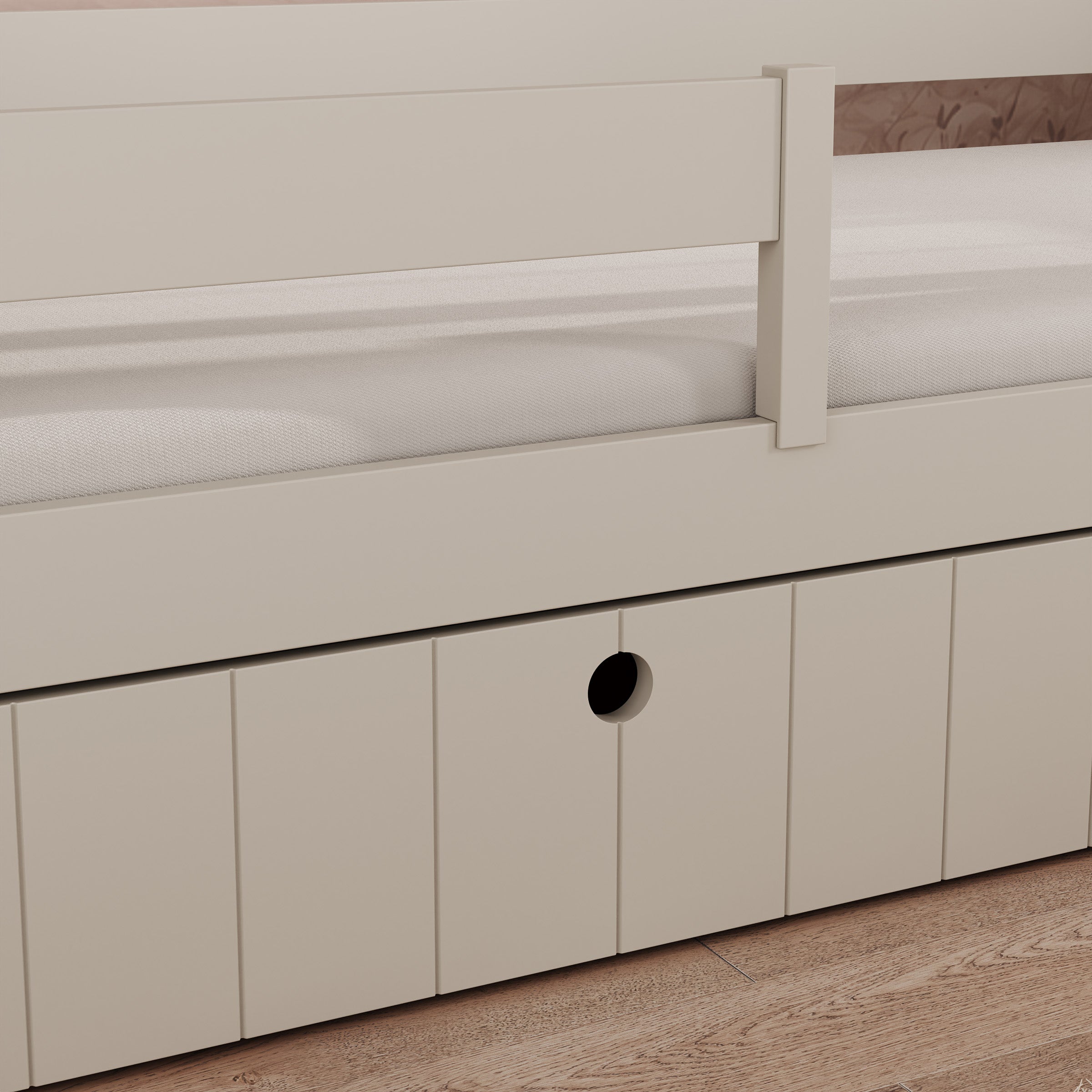 Kenepa - Huisjesbed met lades - Beige - 90x200 cm