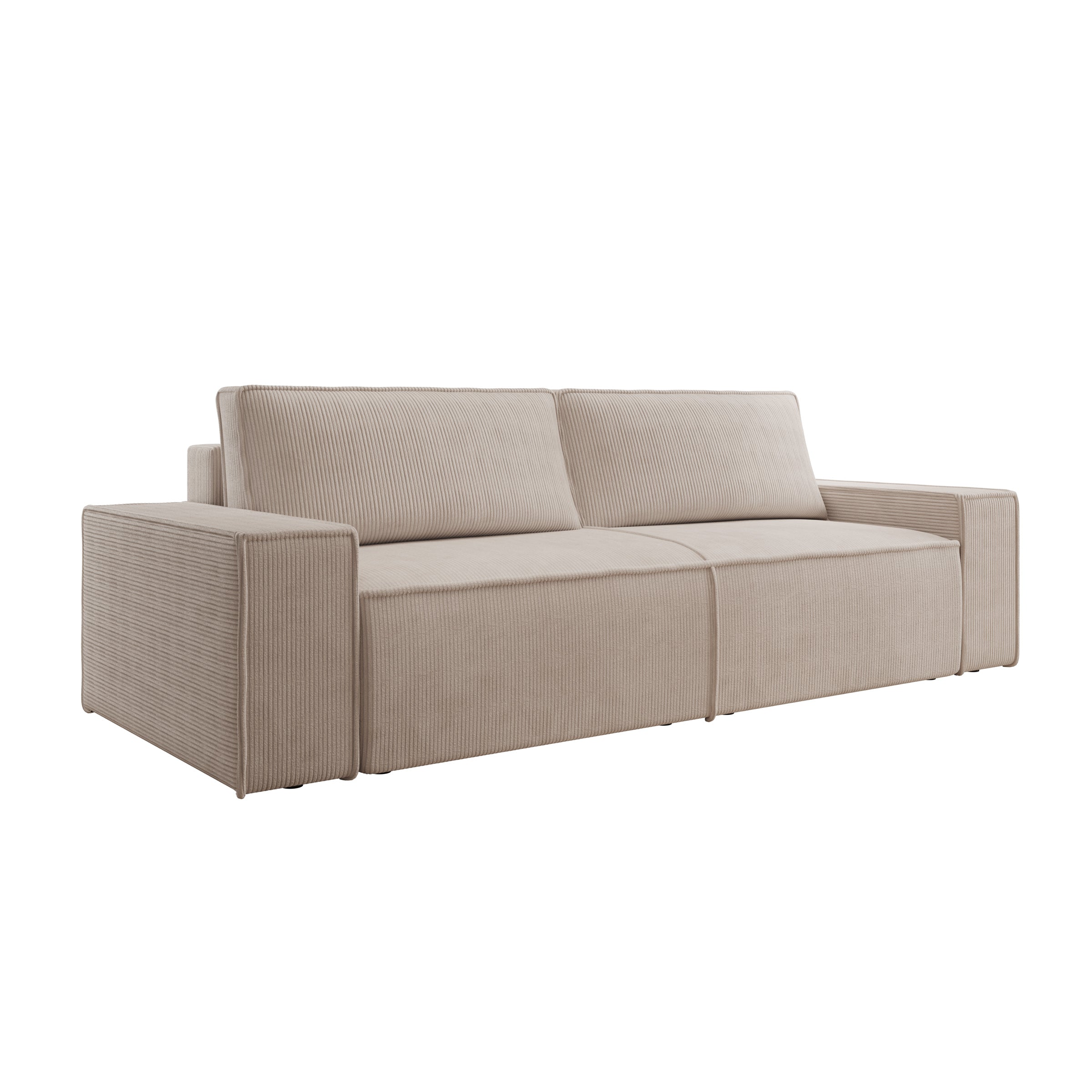 Khaos - 3-zitsbank - Ribstof beige - 245x90x82 cm