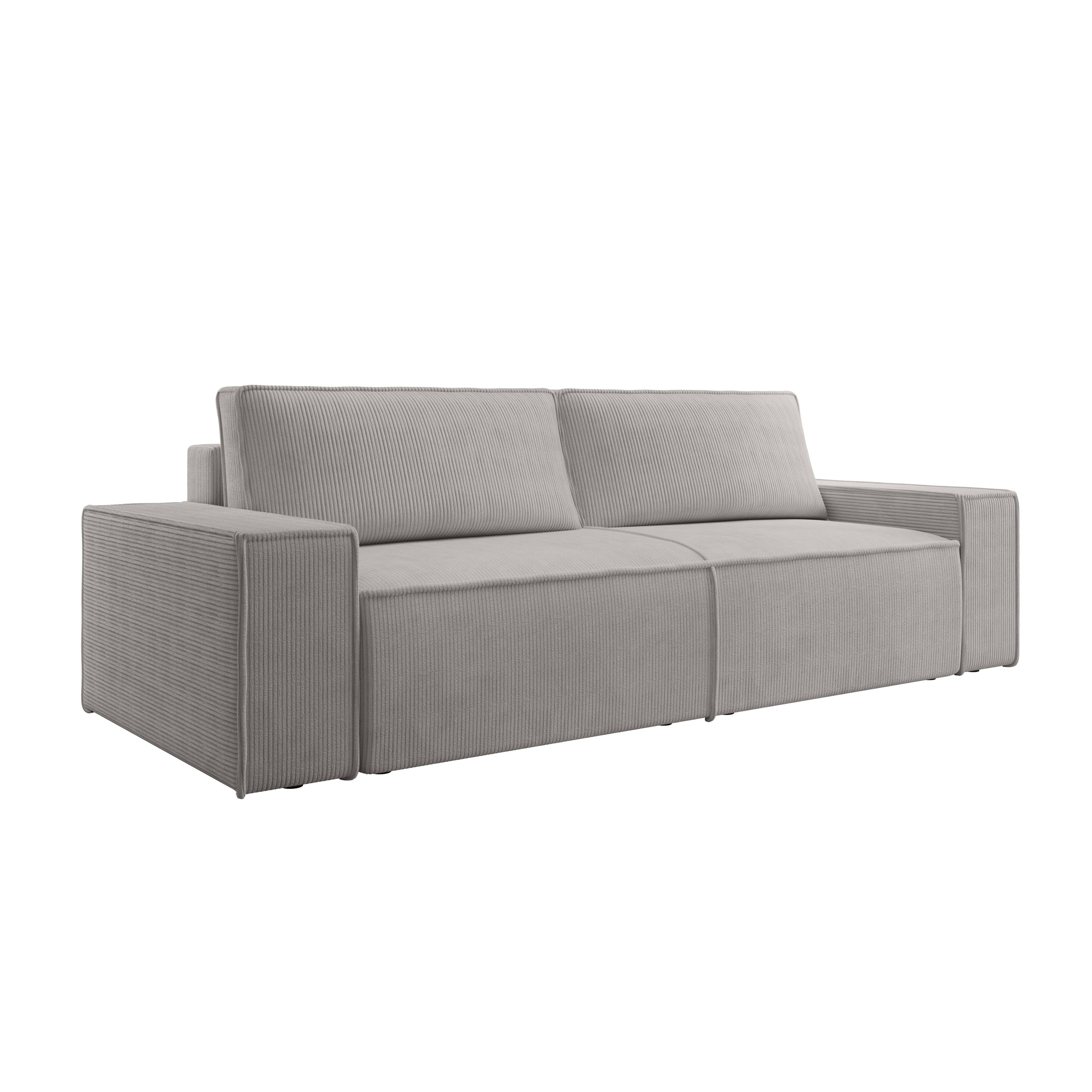 Khaos - 3-zitsbank - Ribstof grijs - 245x90x82 cm