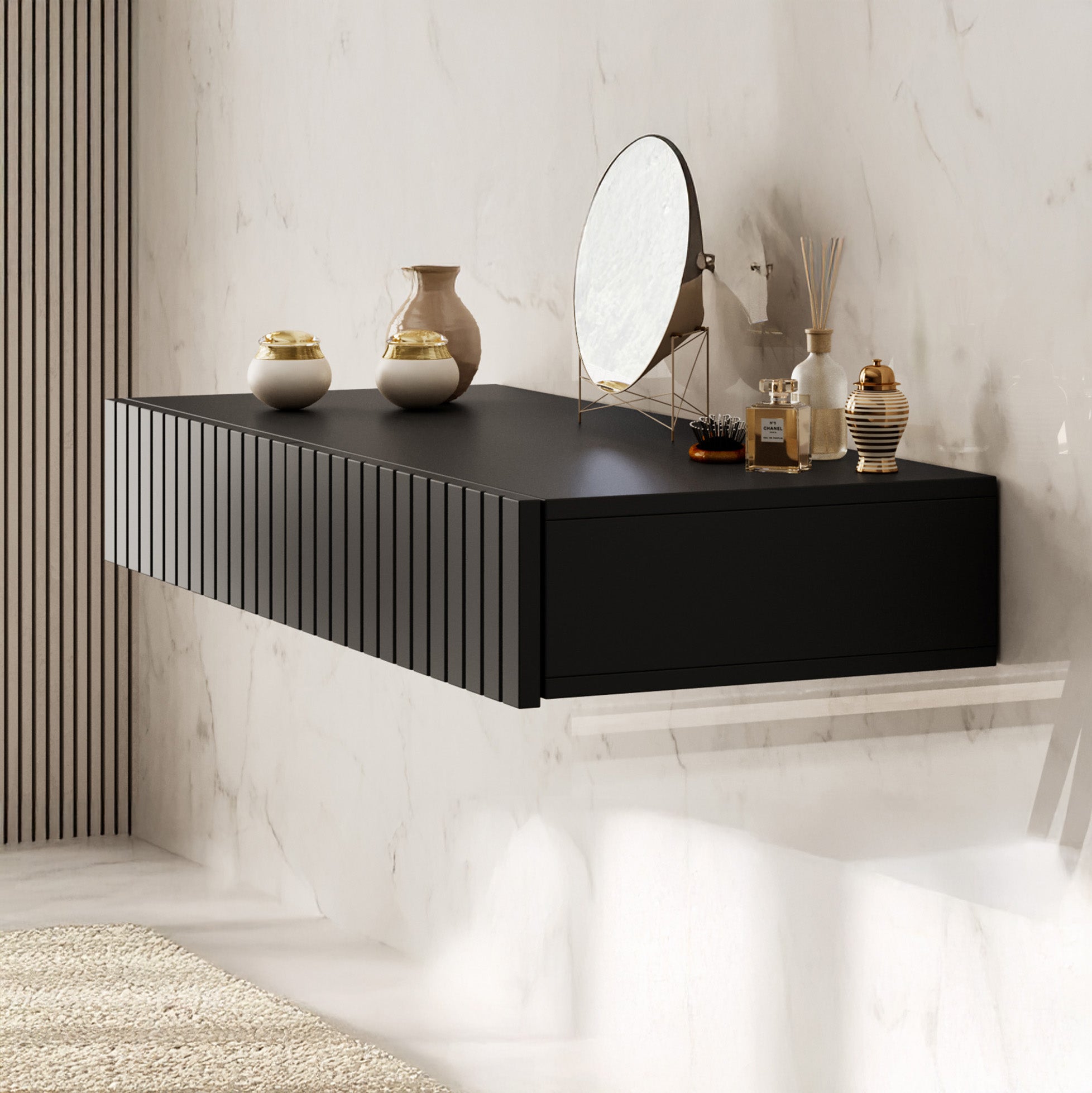 King - Kaptafel - Mat Zwart - 100x41 cm