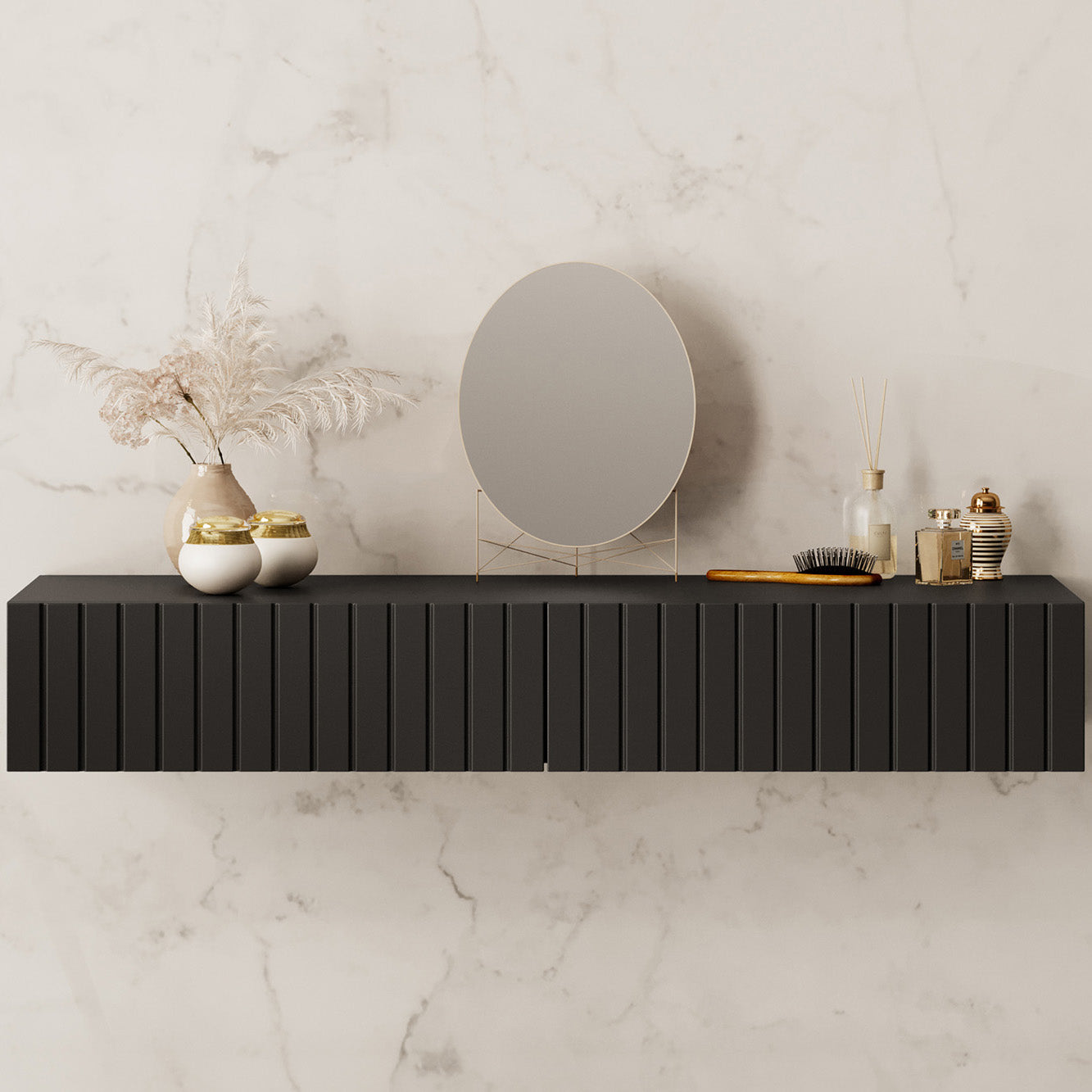King - Kaptafel - Mat Zwart - 100x41 cm