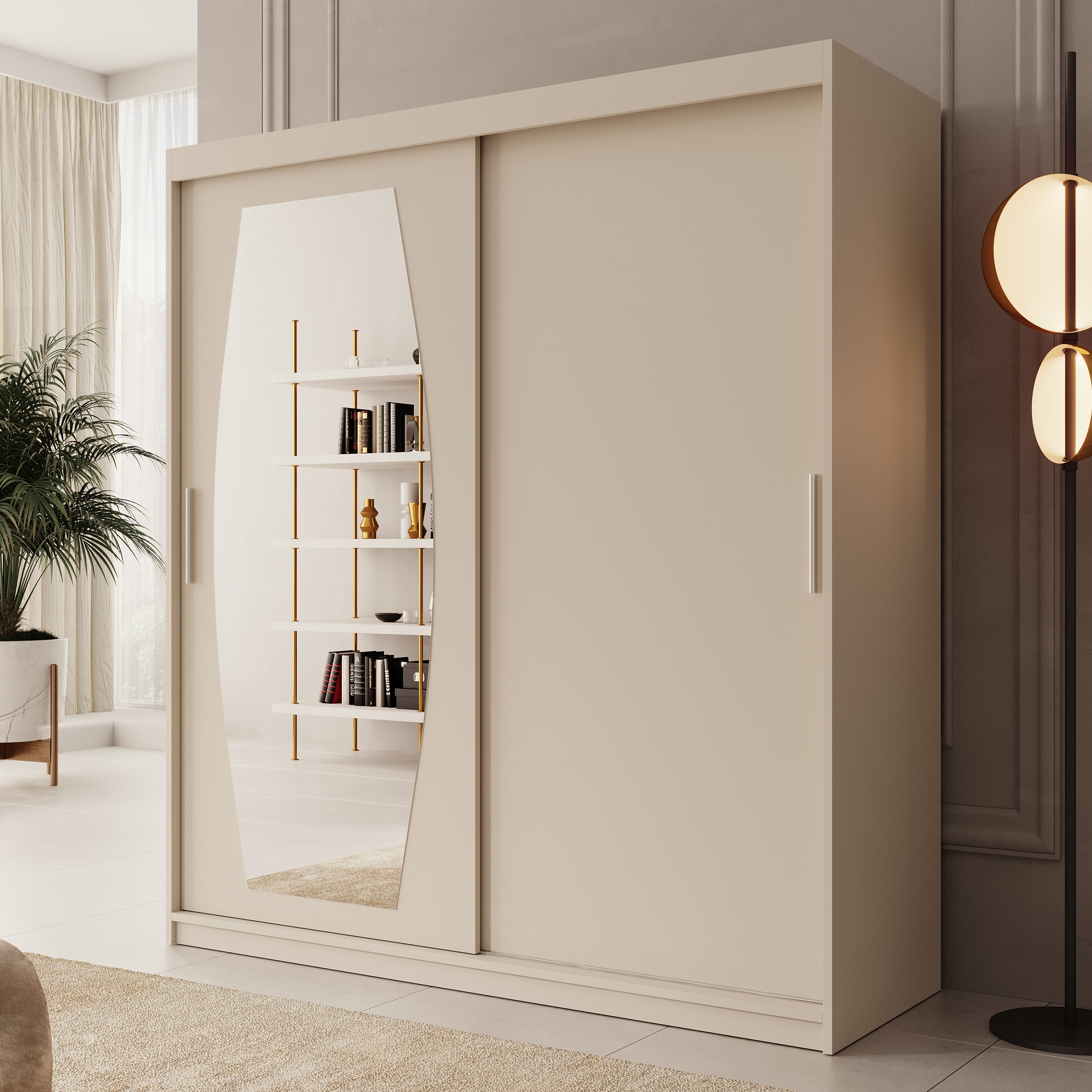 Azai - Kledingkast met schuifdeuren - Beige
