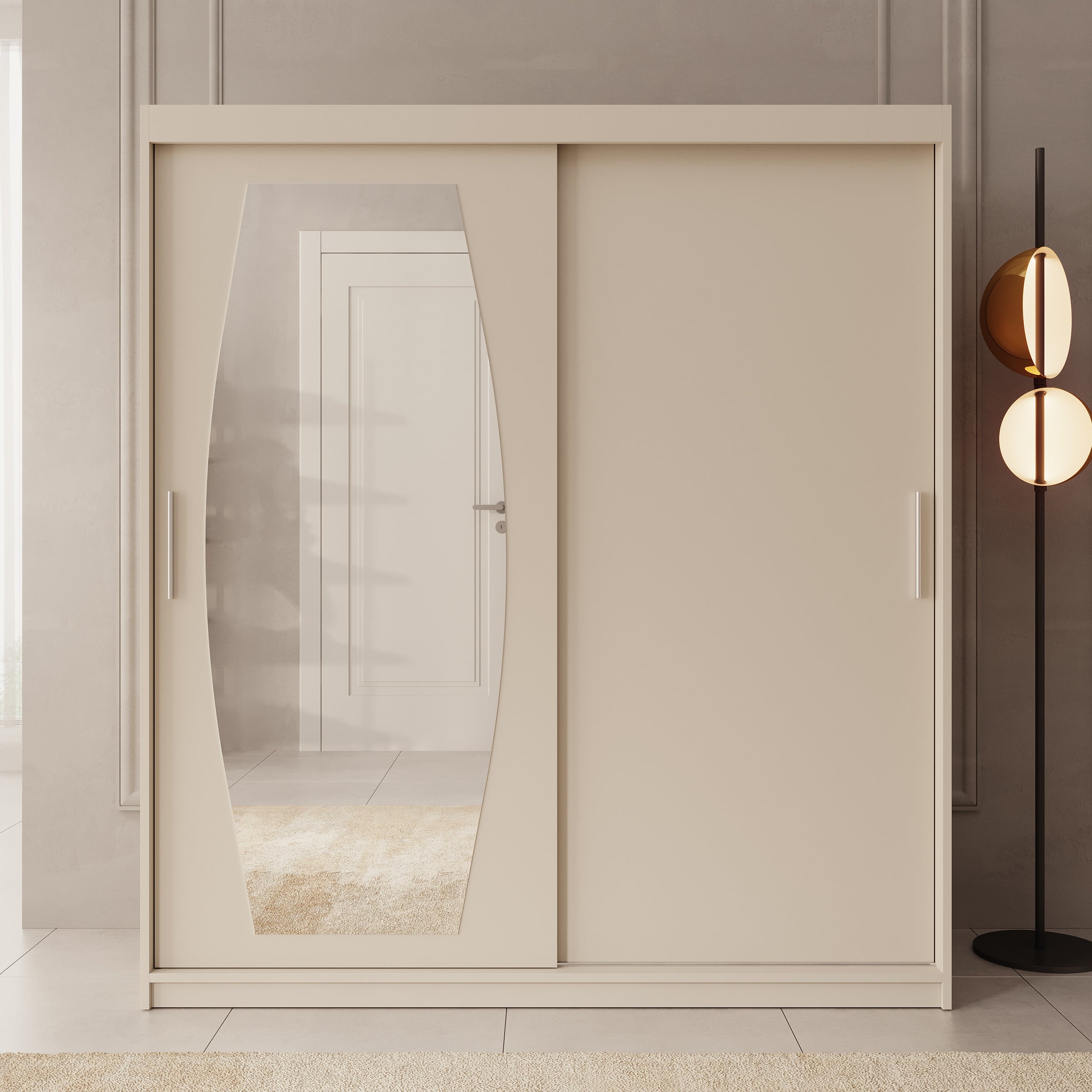 Azai - Kledingkast met schuifdeuren - Beige