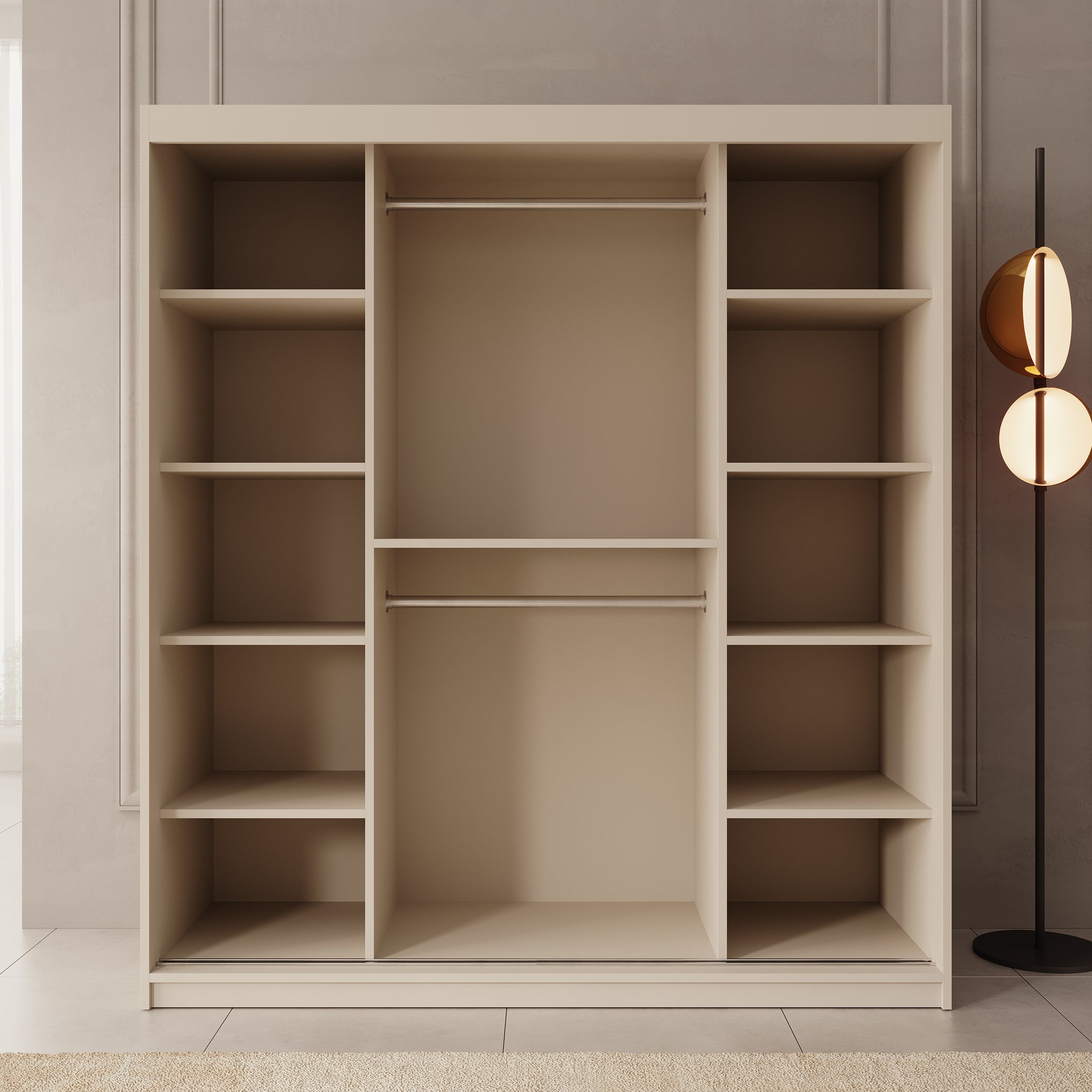 Azai - Kledingkast met schuifdeuren - Beige