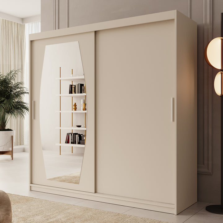 Azai - Kledingkast met schuifdeuren - Beige - 200x62x200 cm