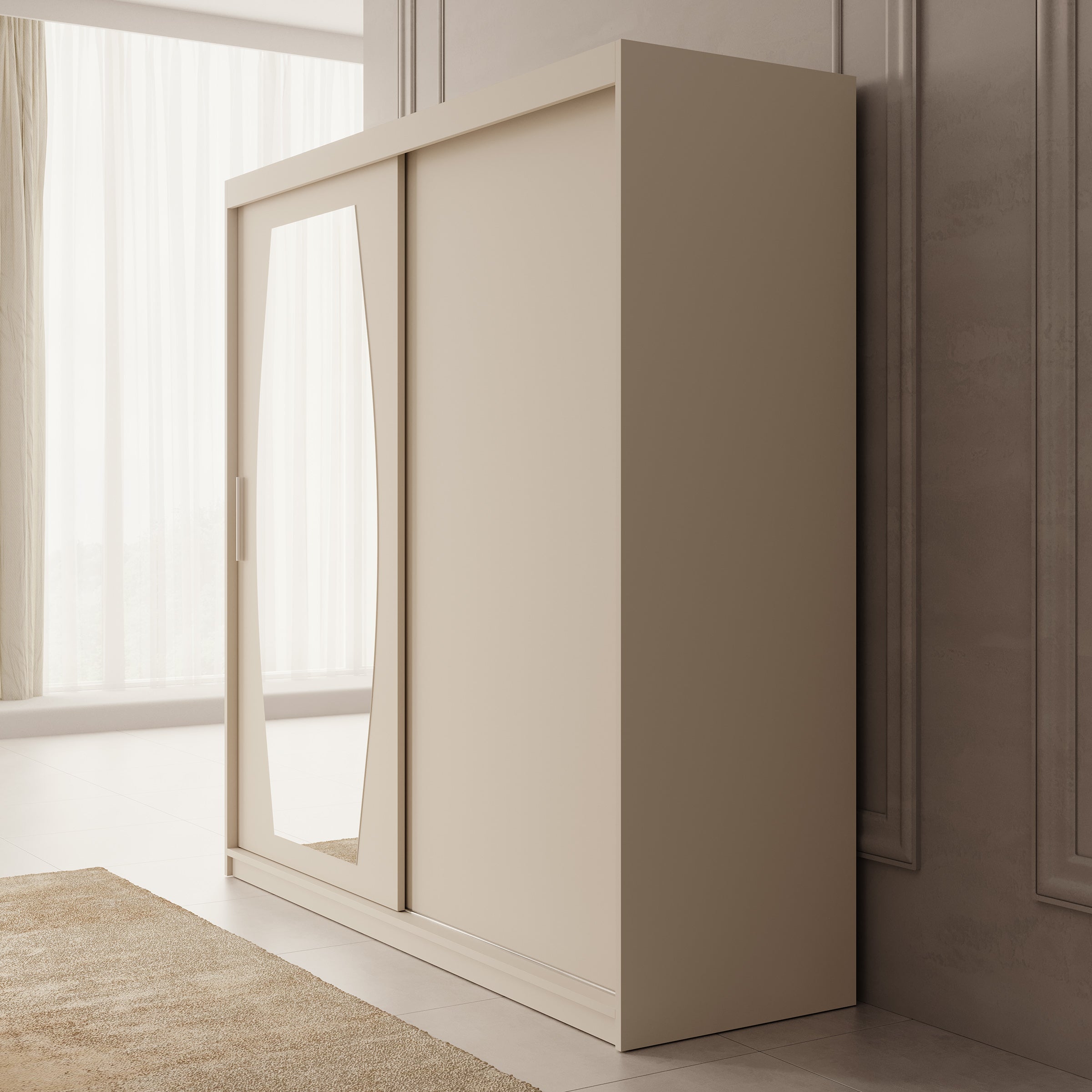 Azai - Kledingkast met schuifdeuren - Beige