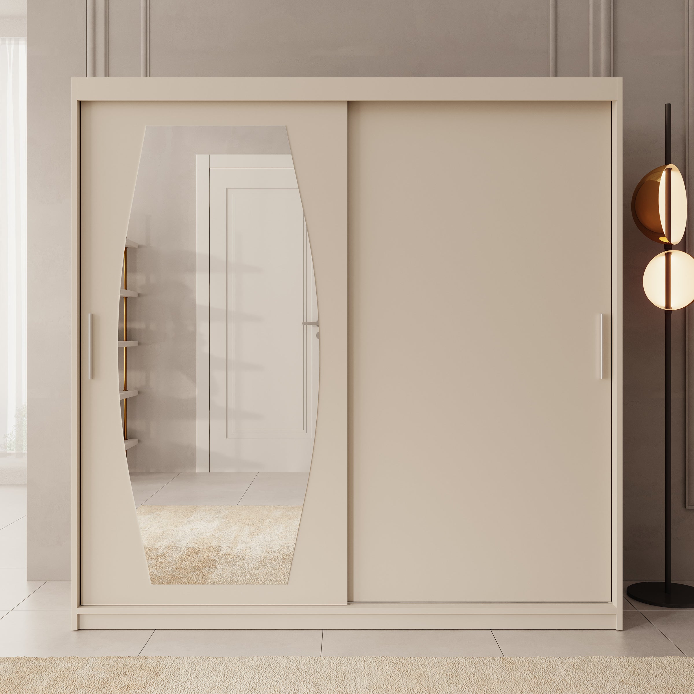 Azai - Kledingkast met schuifdeuren - Beige