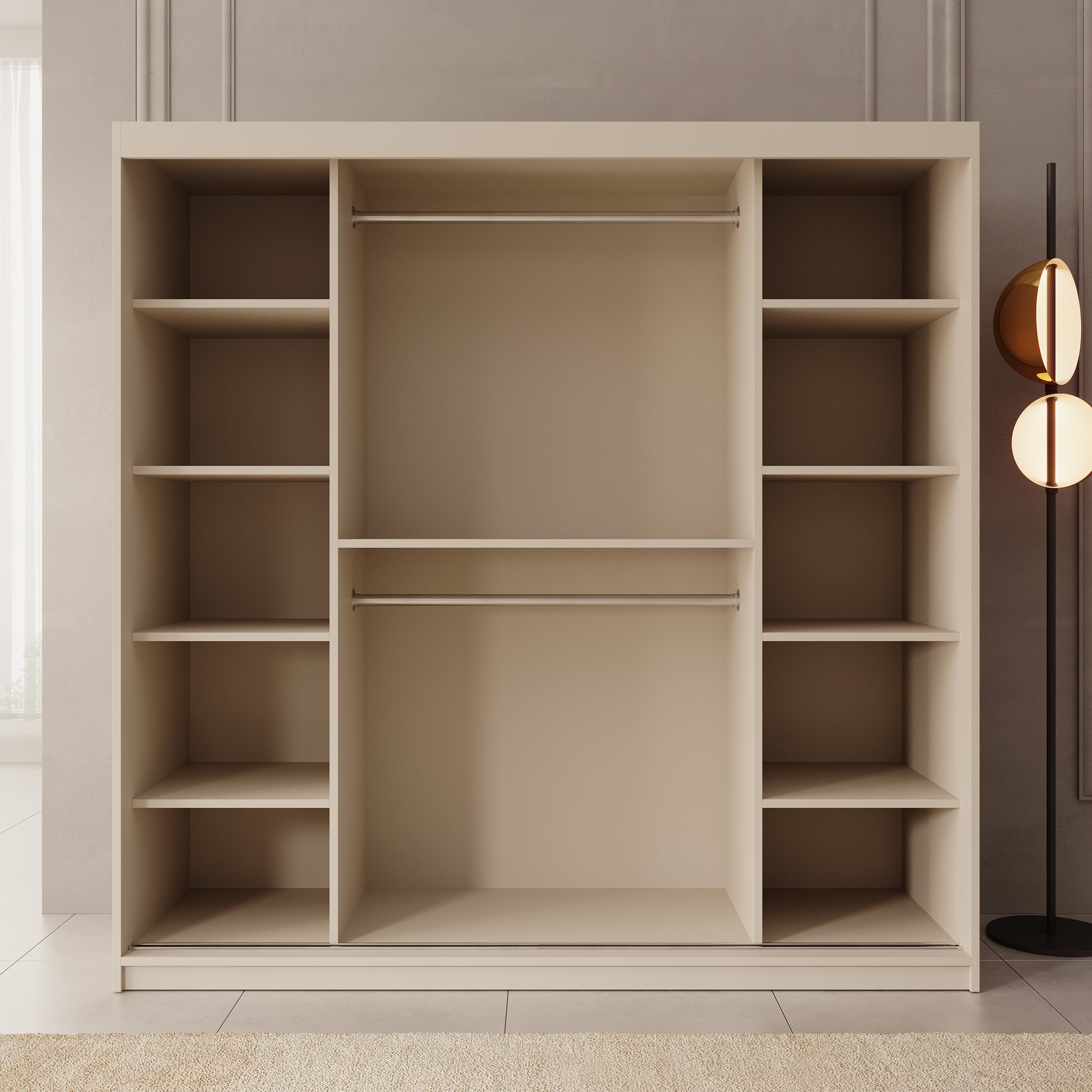 Azai - Kledingkast met schuifdeuren - Beige