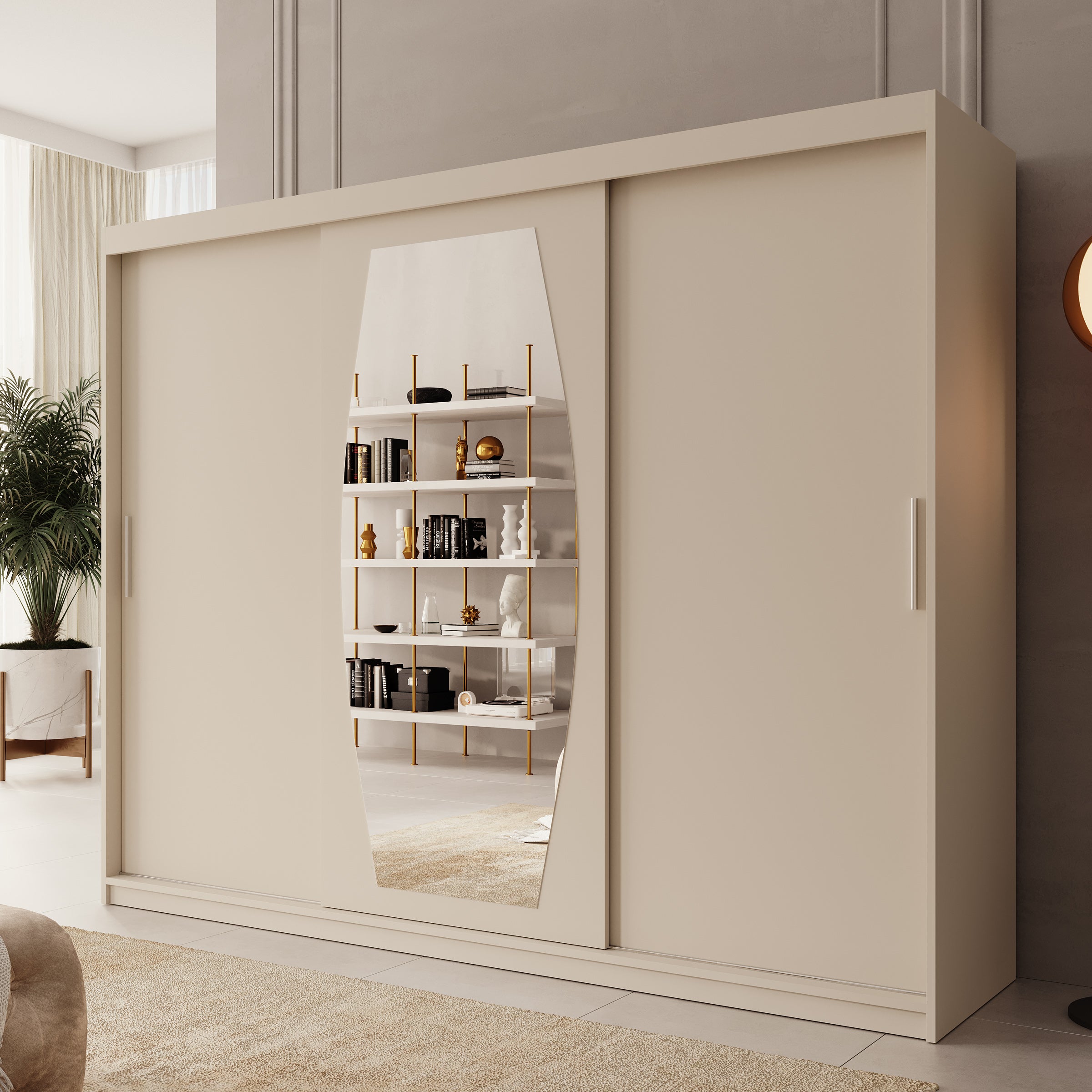 Azai - Kledingkast met schuifdeuren - Beige