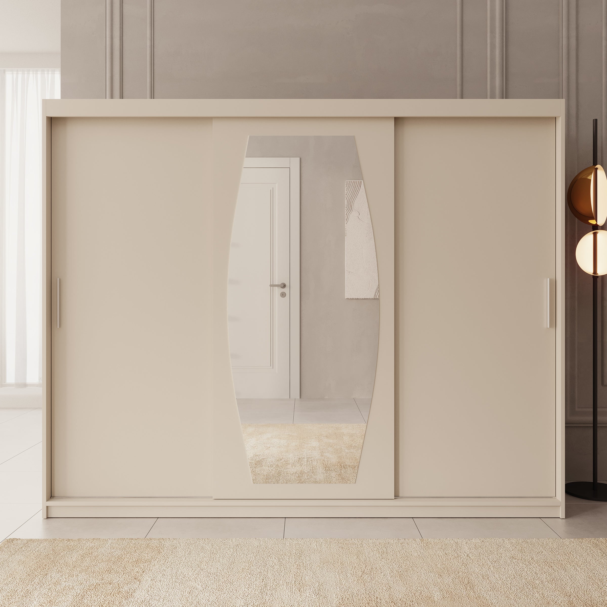 Azai - Kledingkast met schuifdeuren - Beige
