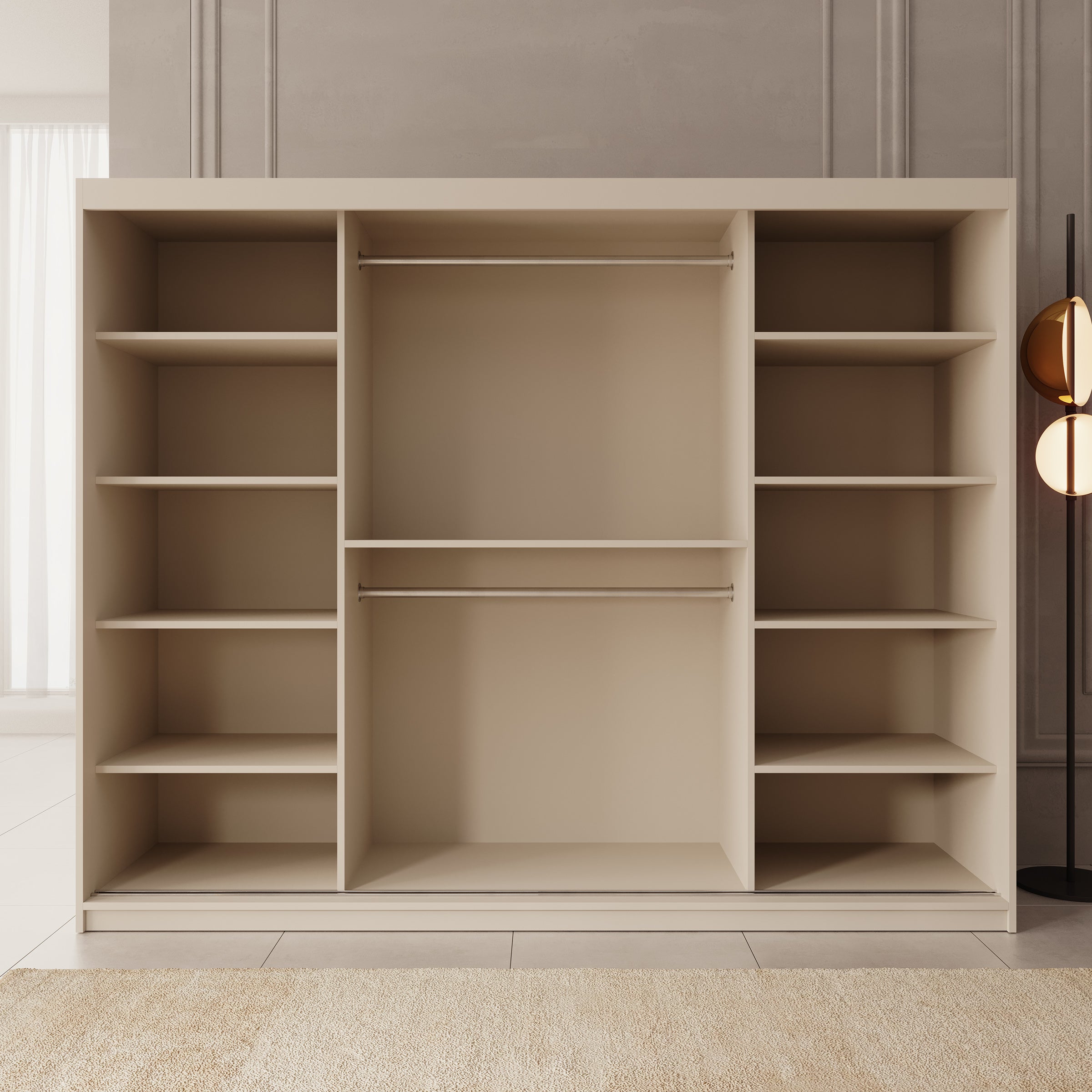 Azai - Kledingkast met schuifdeuren - Beige
