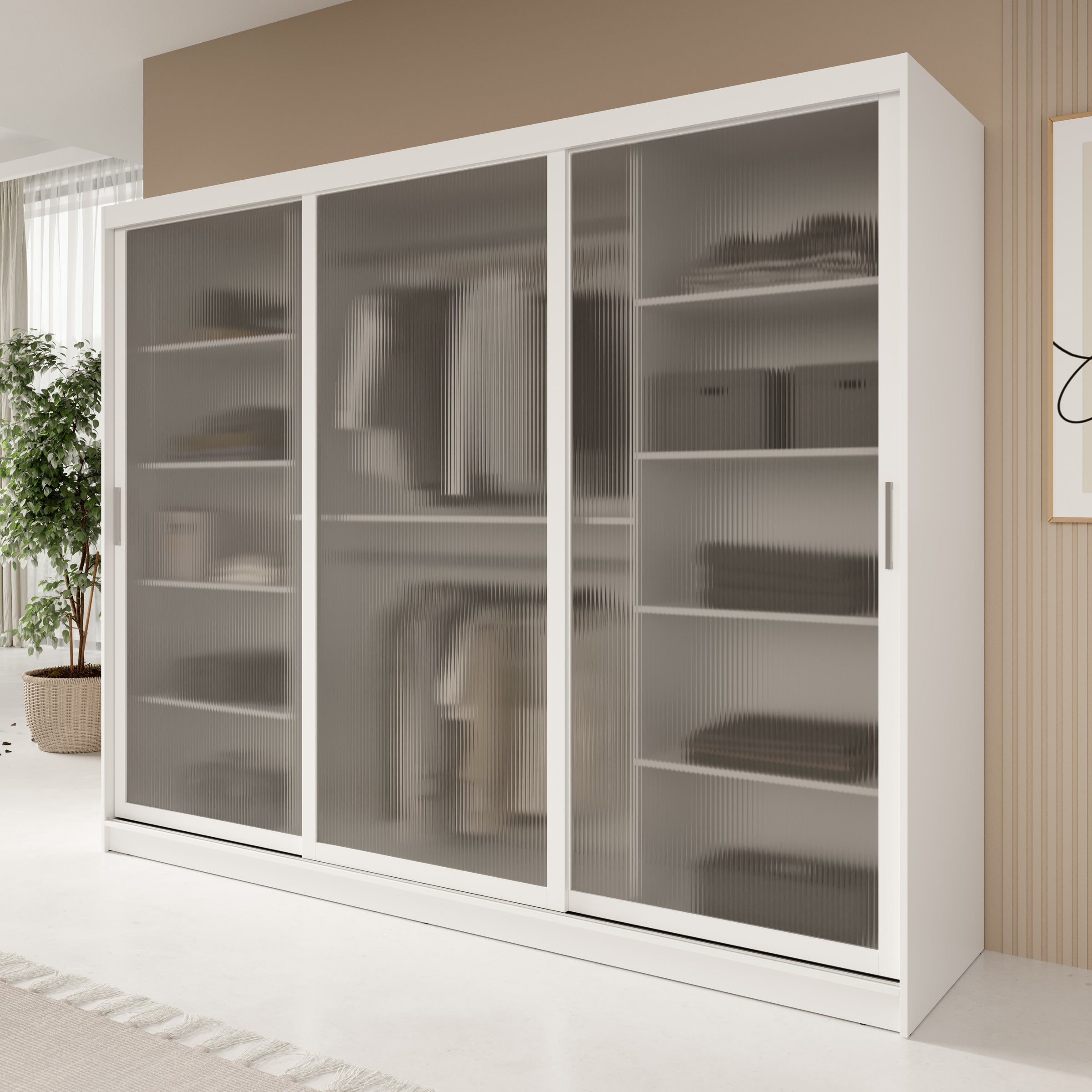 Fessaro - Kledingkast - Wit - 250x62x200 cm