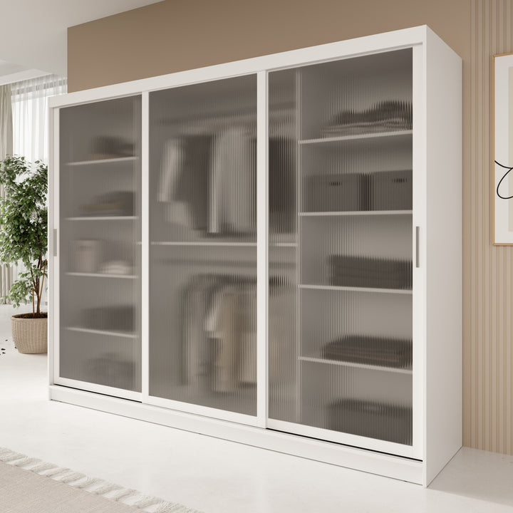 Fessaro - Kledingkast - Wit - 250x62x200 cm