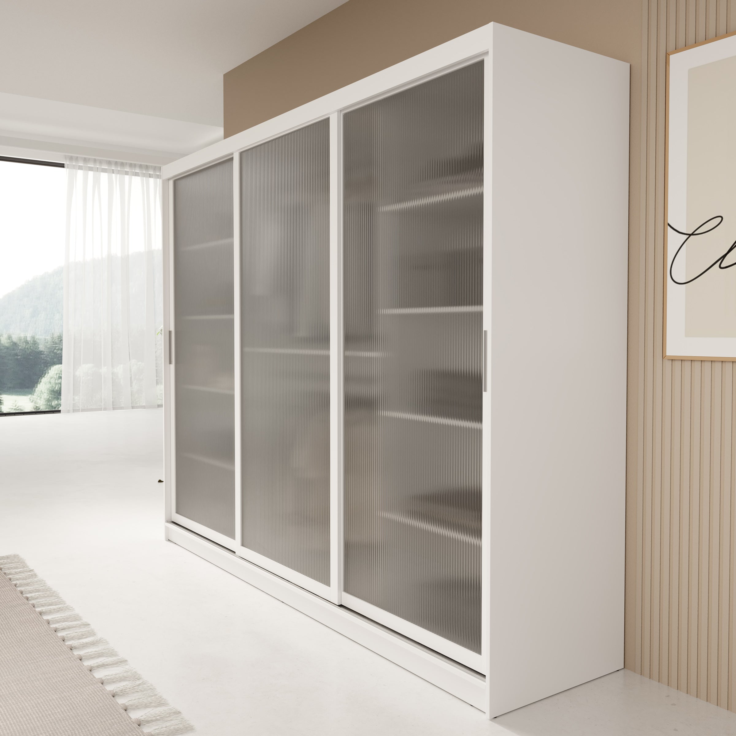 Fessaro - Kledingkast - Wit - 250x62x200 cm
