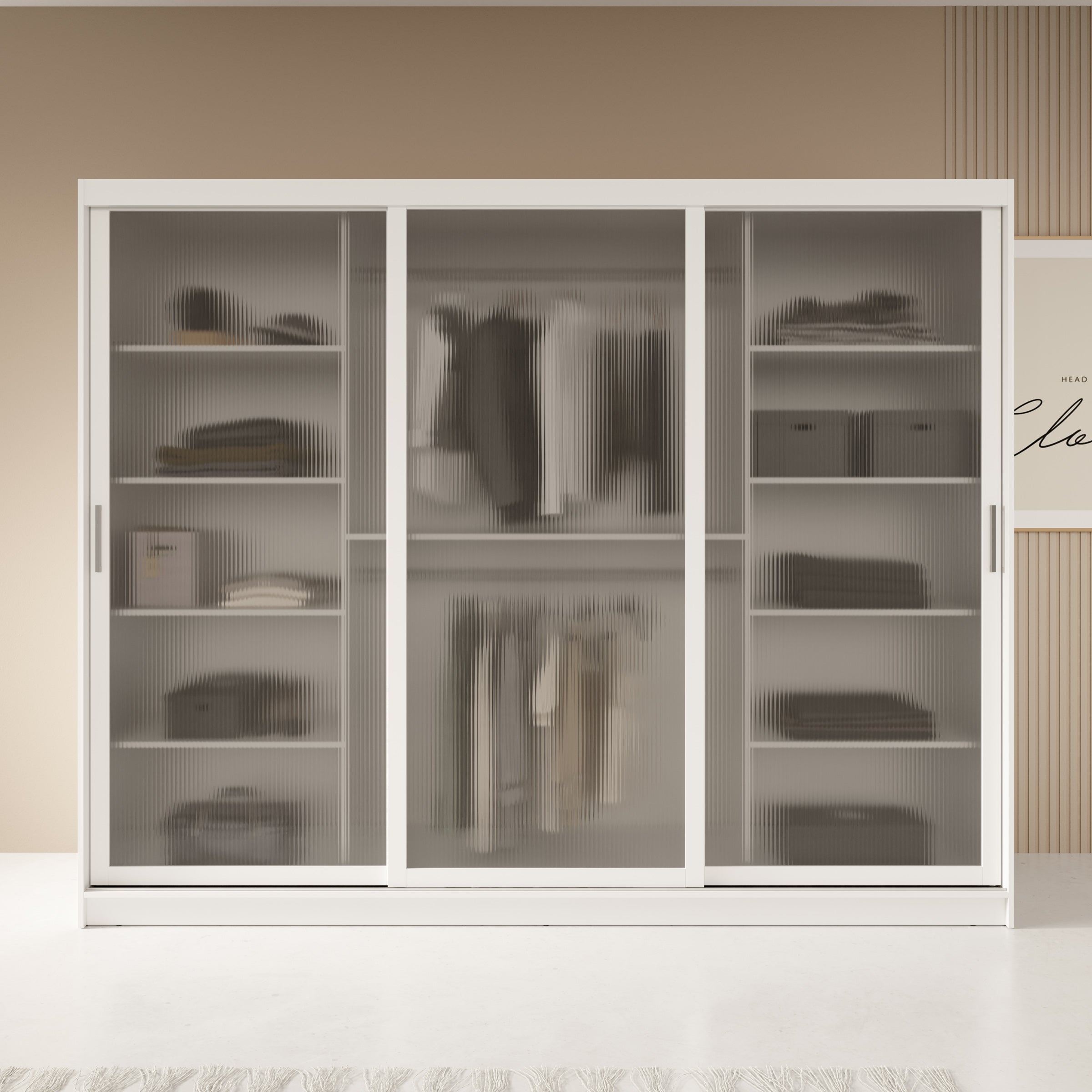 Fessaro - Kledingkast - Wit - 250x62x200 cm