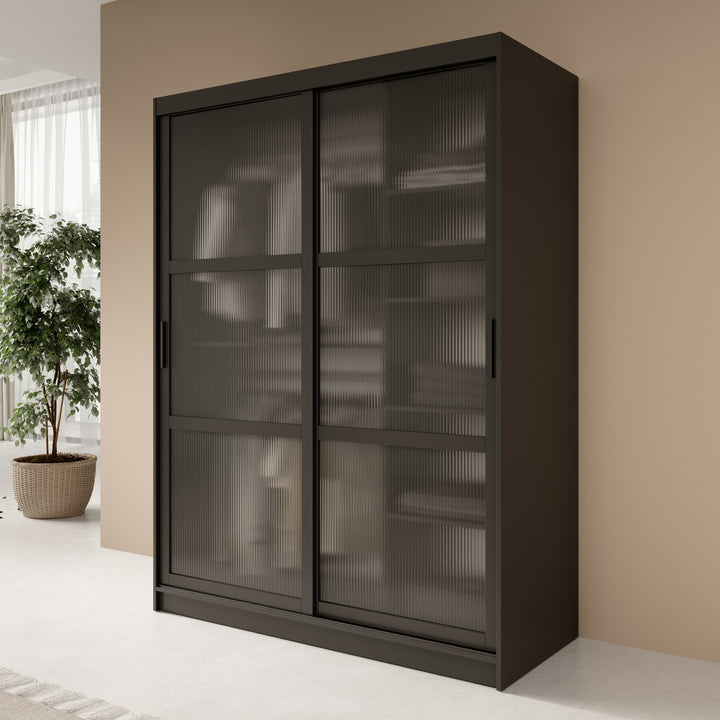 Fessaro - Kledingkast - Zwart - 150x62x200 cm