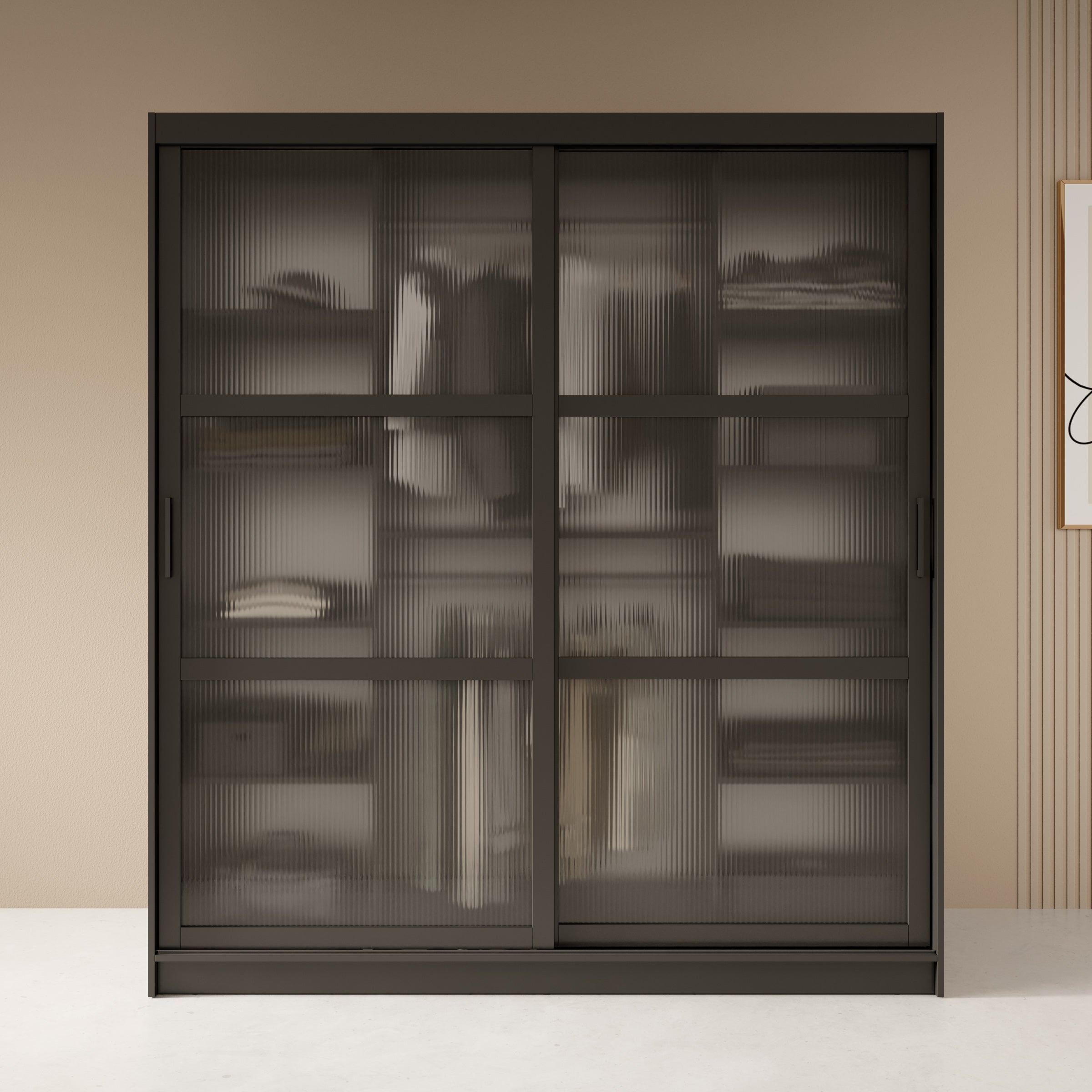 Fessaro- Kledingkast - Zwart - 180x62x200 cm