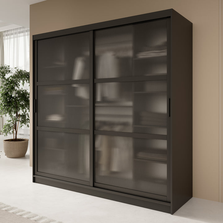 Fessaro - Kledingkast - Zwart - 200x62x200 cm