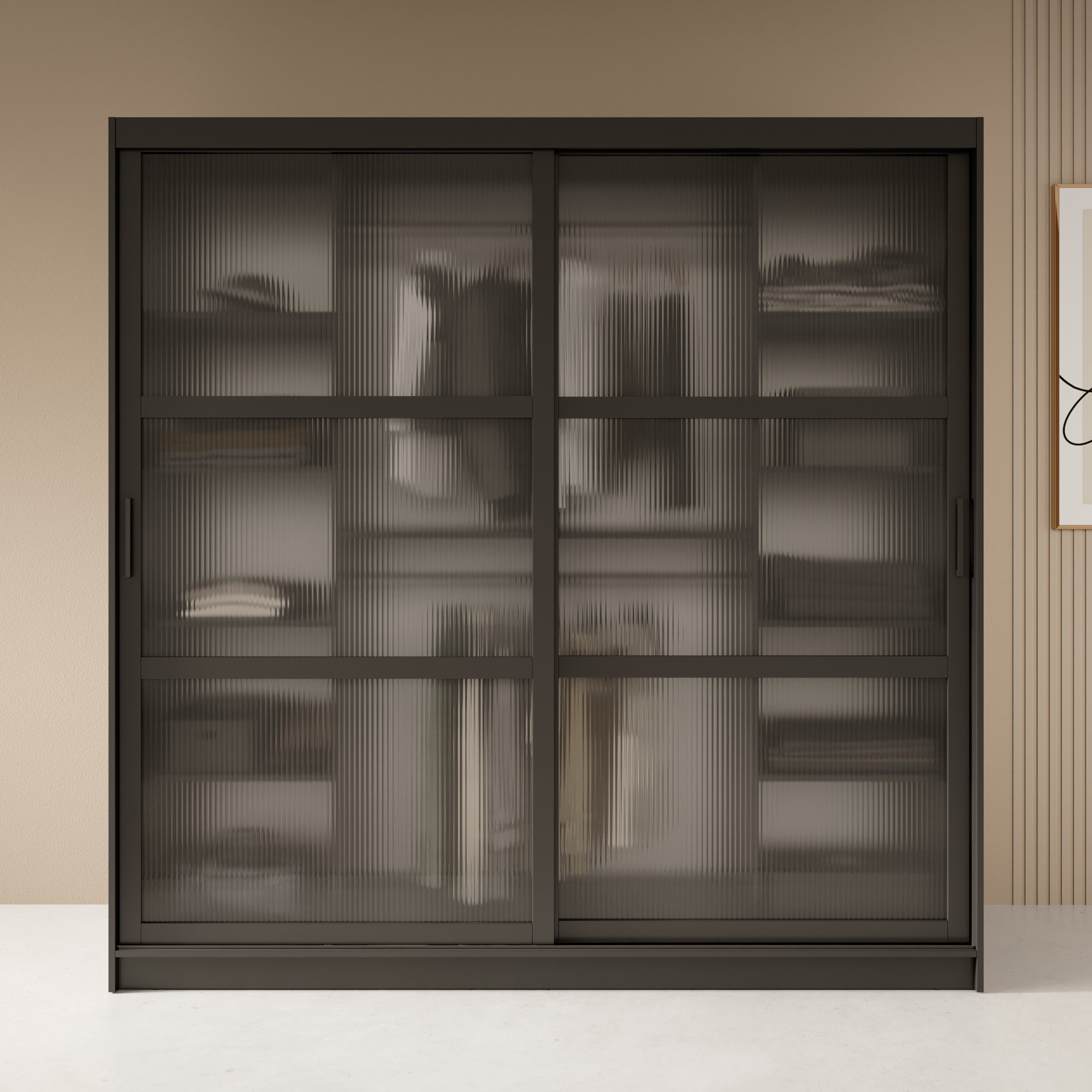 Fessaro - Kledingkast - Zwart - 200x62x200 cm