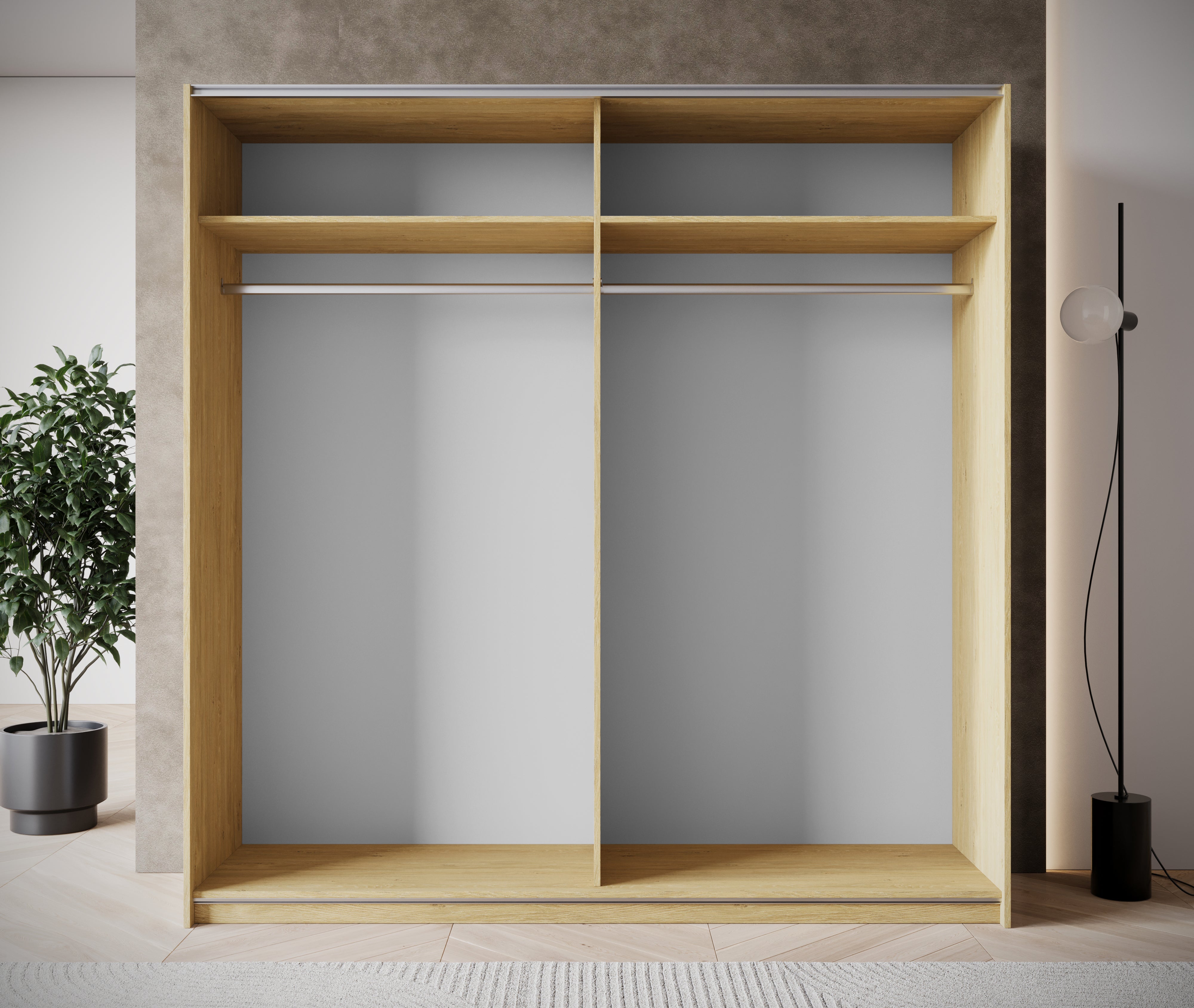 Lawson - Kledingkast met schuifdeuren - Eiken