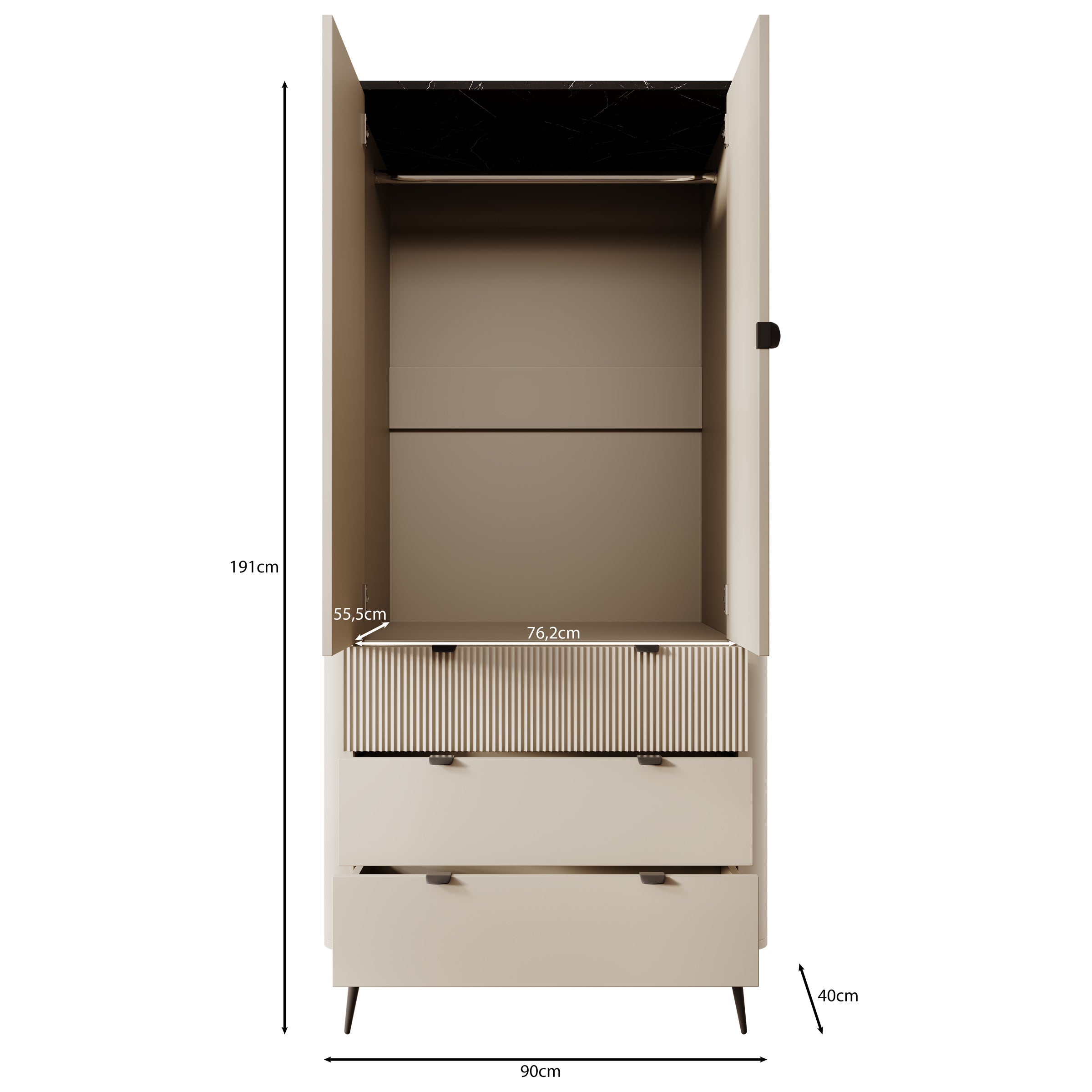 Mace - Kledingkast 2-deurs - Beige