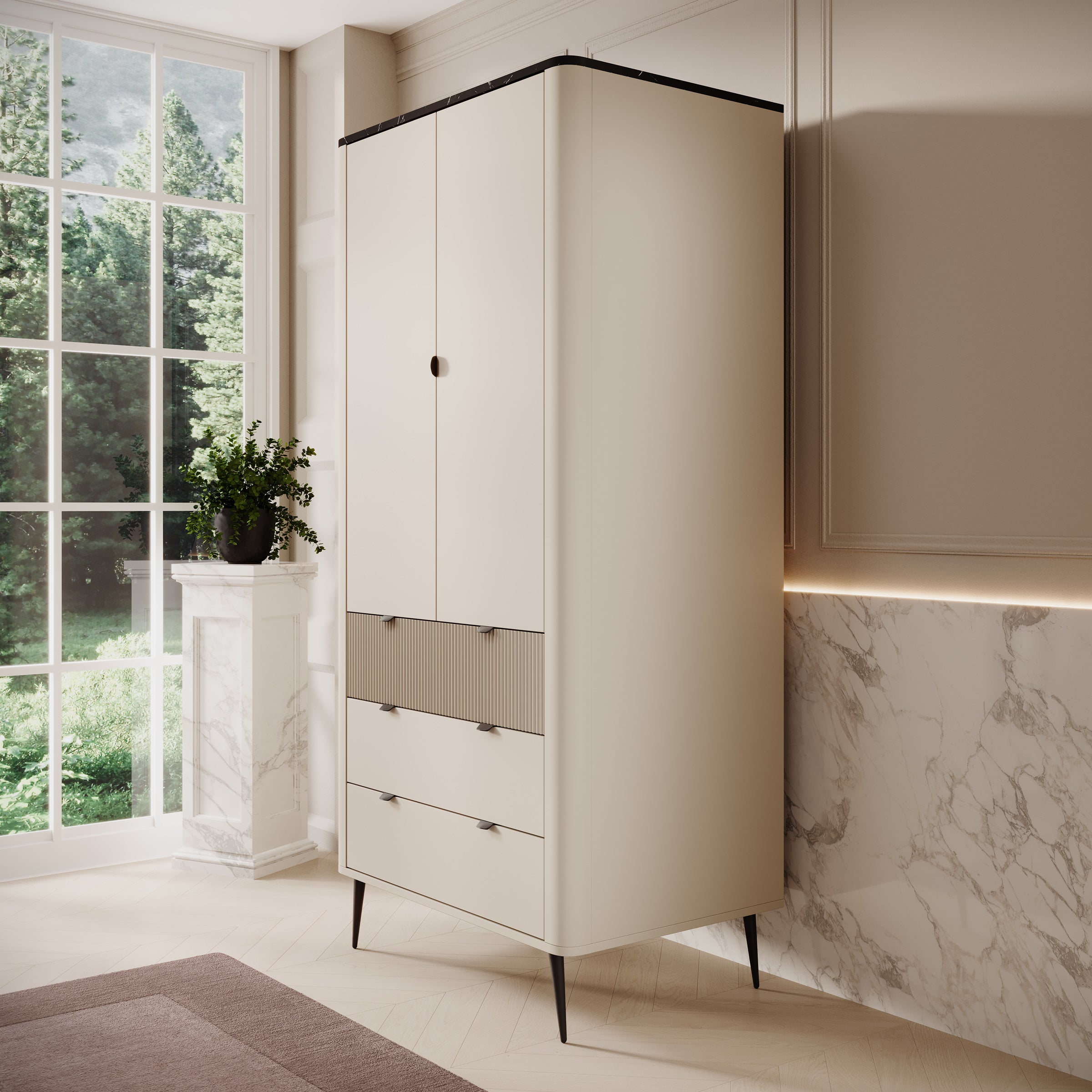 Mace - Kledingkast 2-deurs - Beige