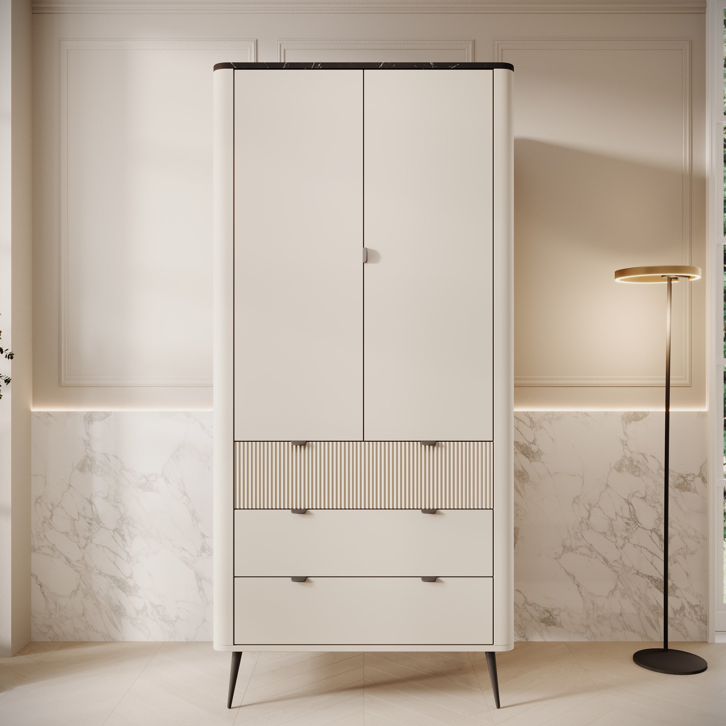 Mace - Kledingkast 2-deurs - Beige
