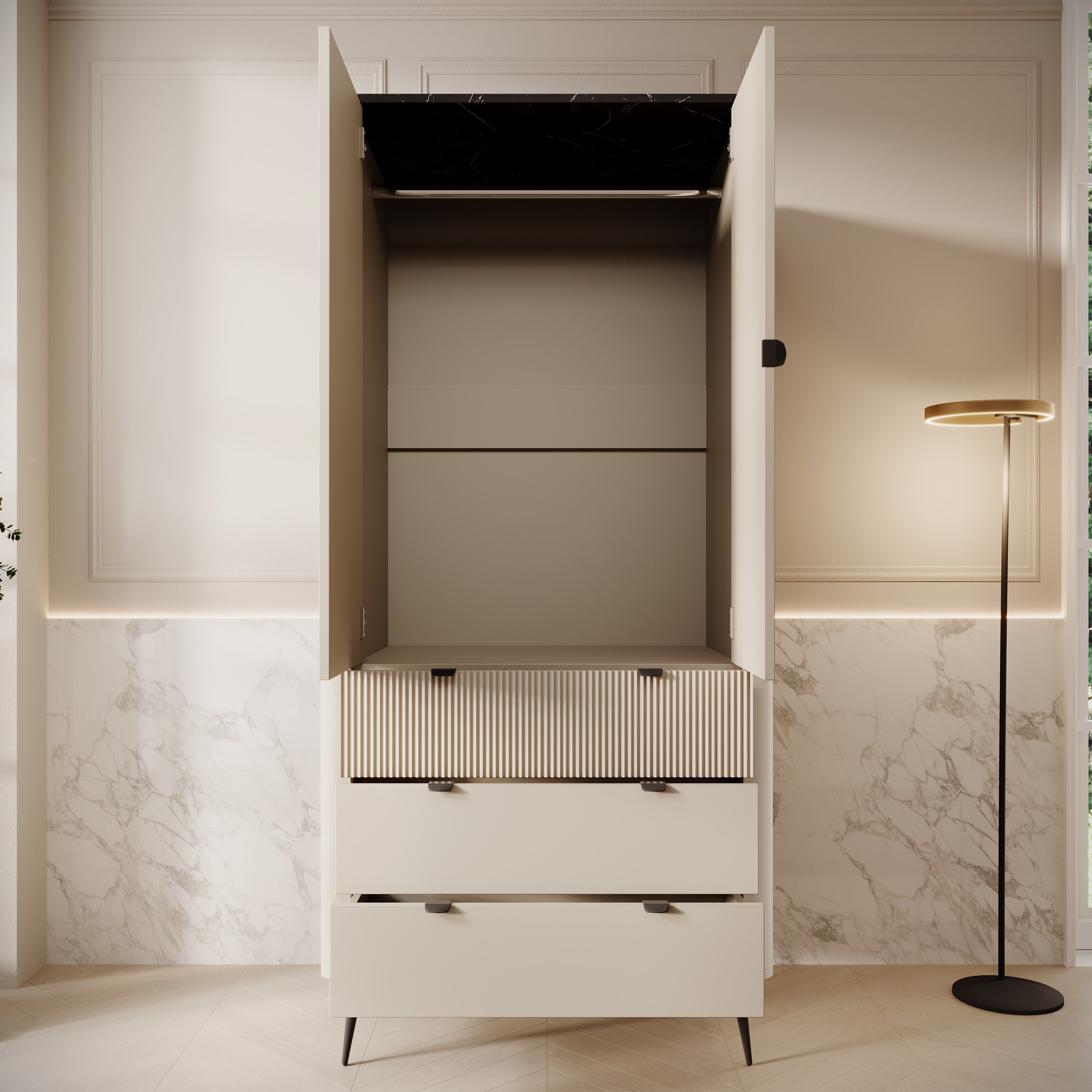 Mace - Kledingkast 2-deurs - Beige
