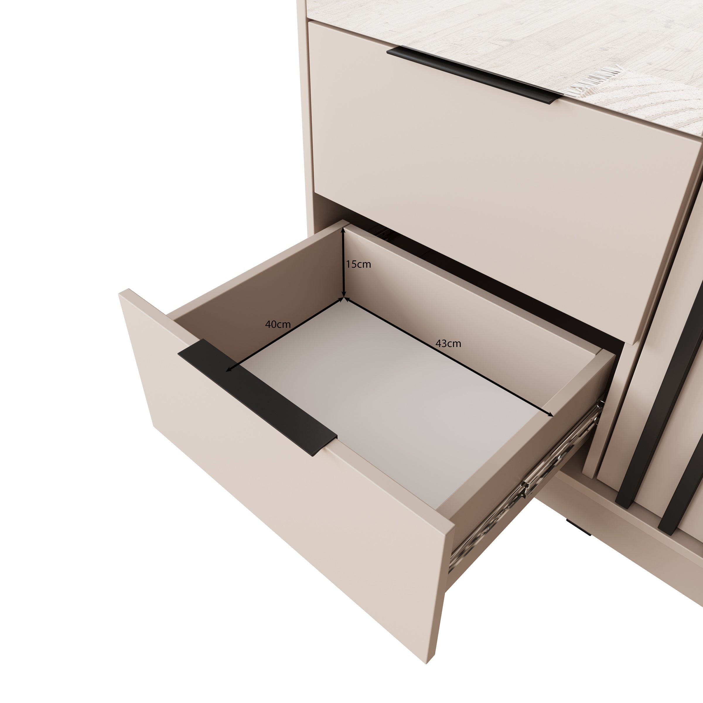 Nairobi - Kledingkast 2-deurs - Beige/eiken - 105x51x200 cm