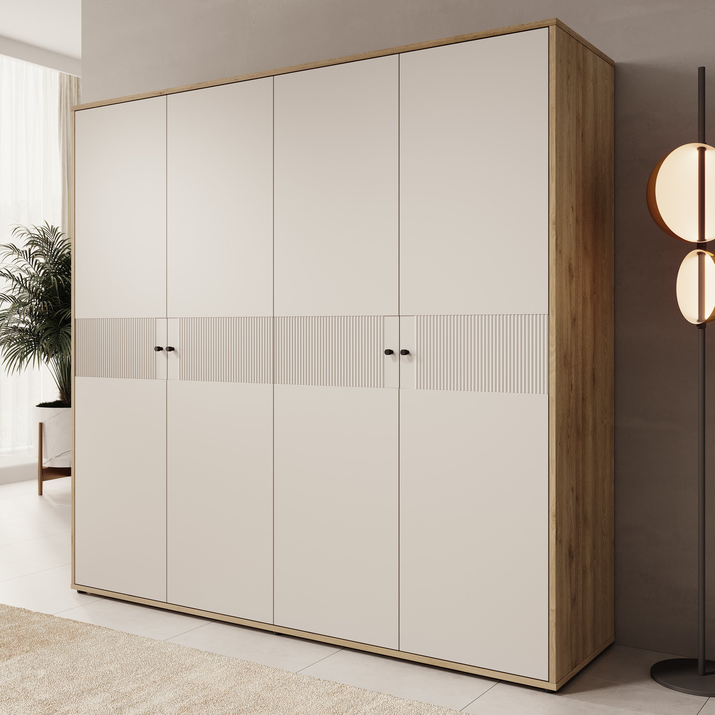 Riggs - Kledingkast 4-deurs - Beige