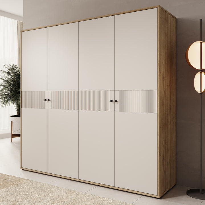 Riggs - Kledingkast 4-deurs - Beige