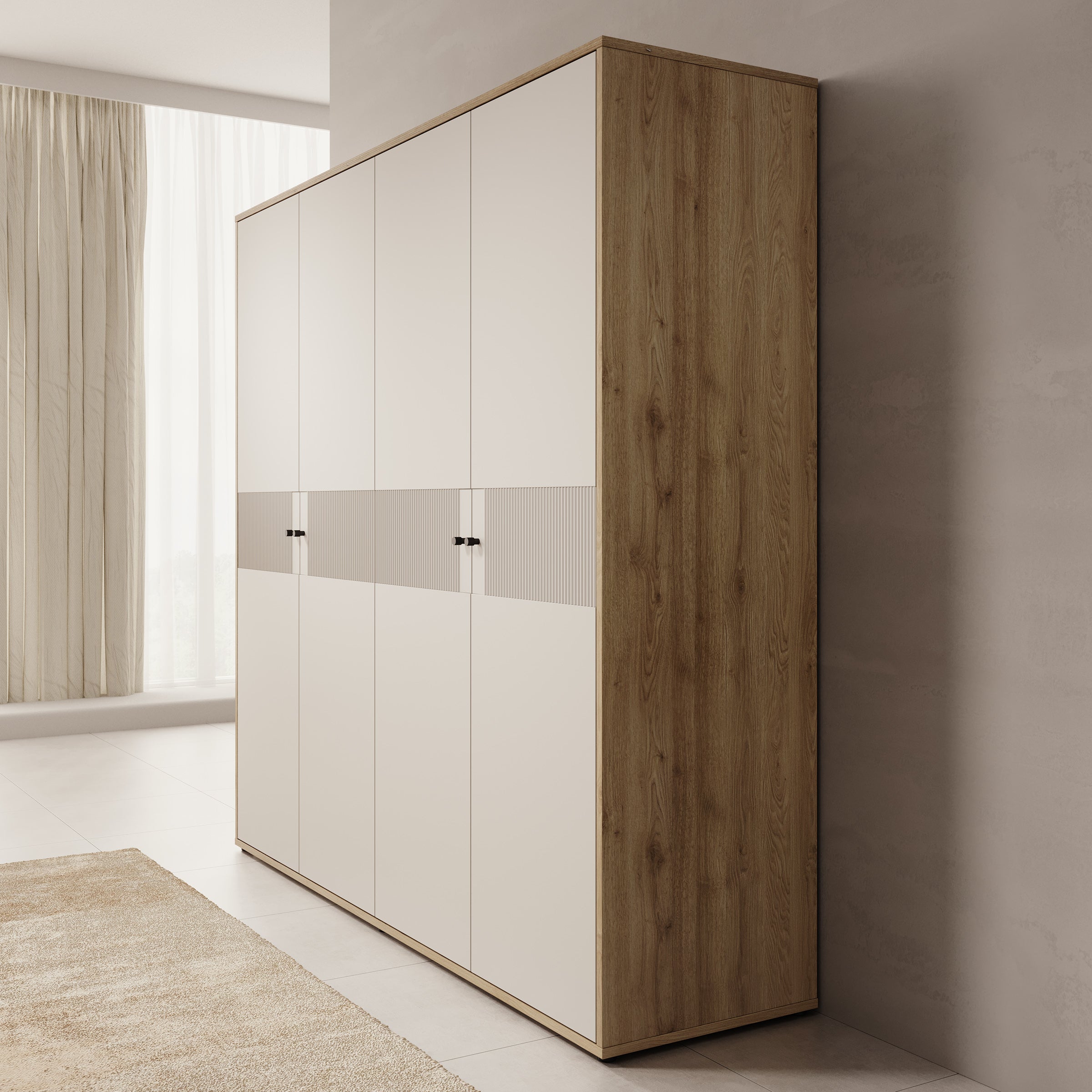 Riggs - Kledingkast 4-deurs - Beige