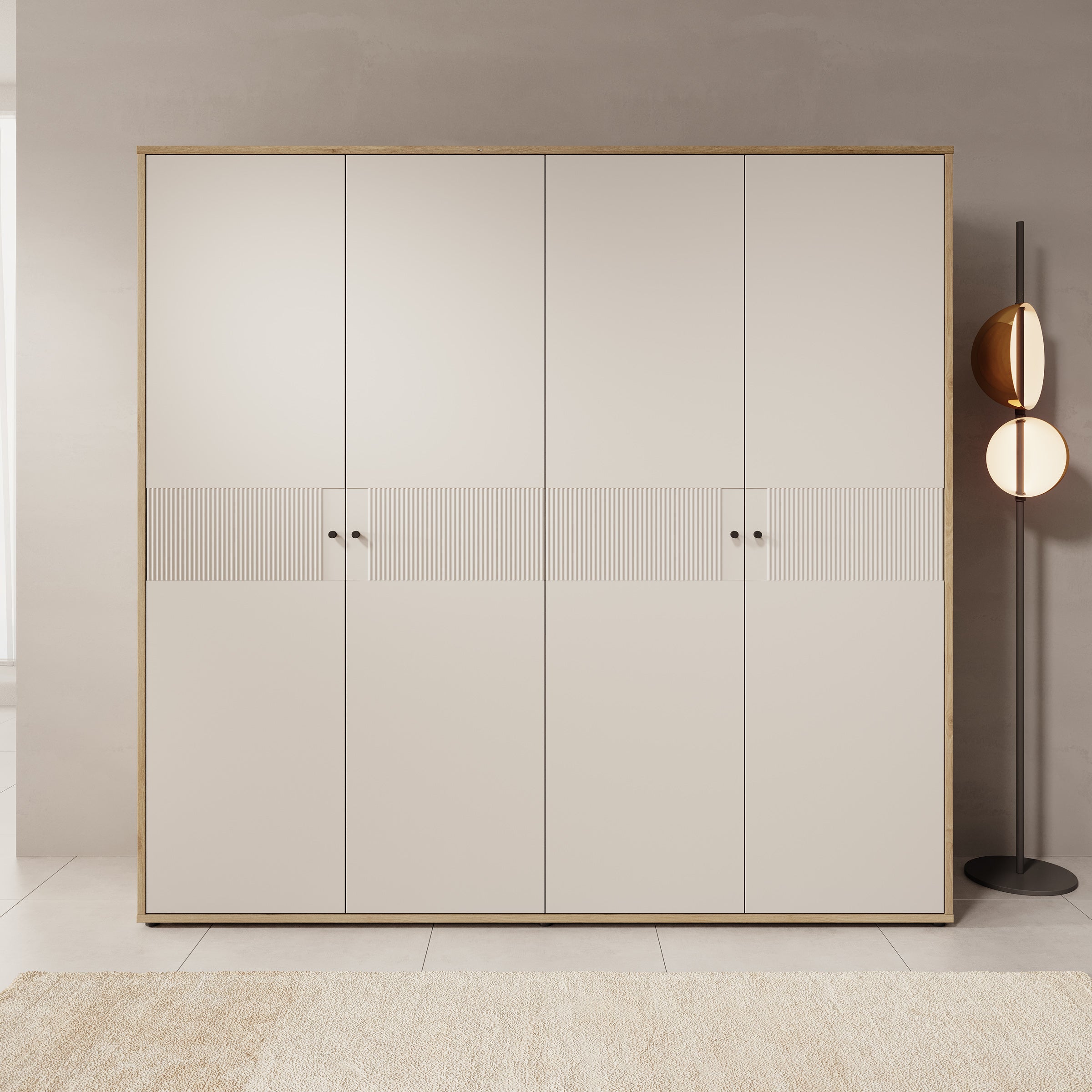Riggs - Kledingkast 4-deurs - Beige