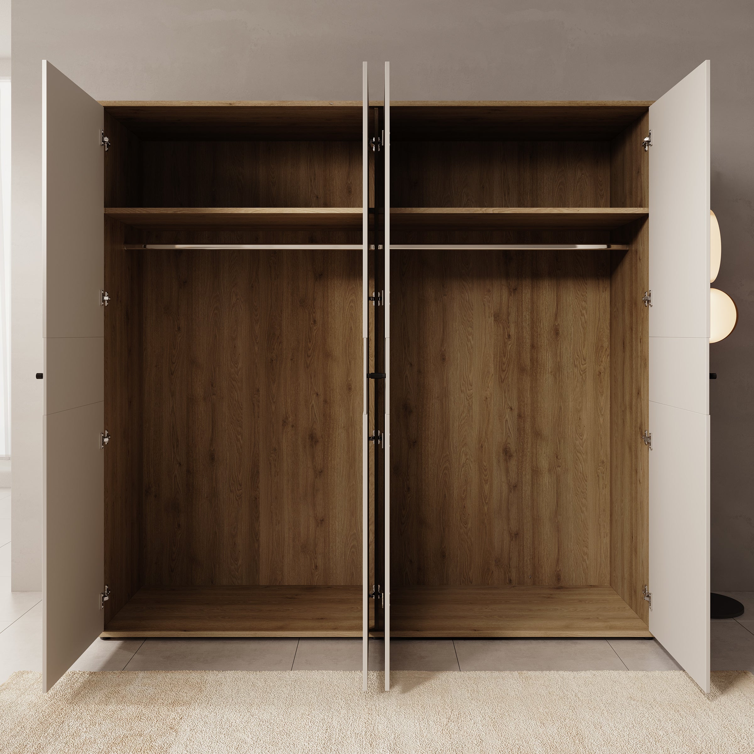 Riggs - Kledingkast 4-deurs - Beige