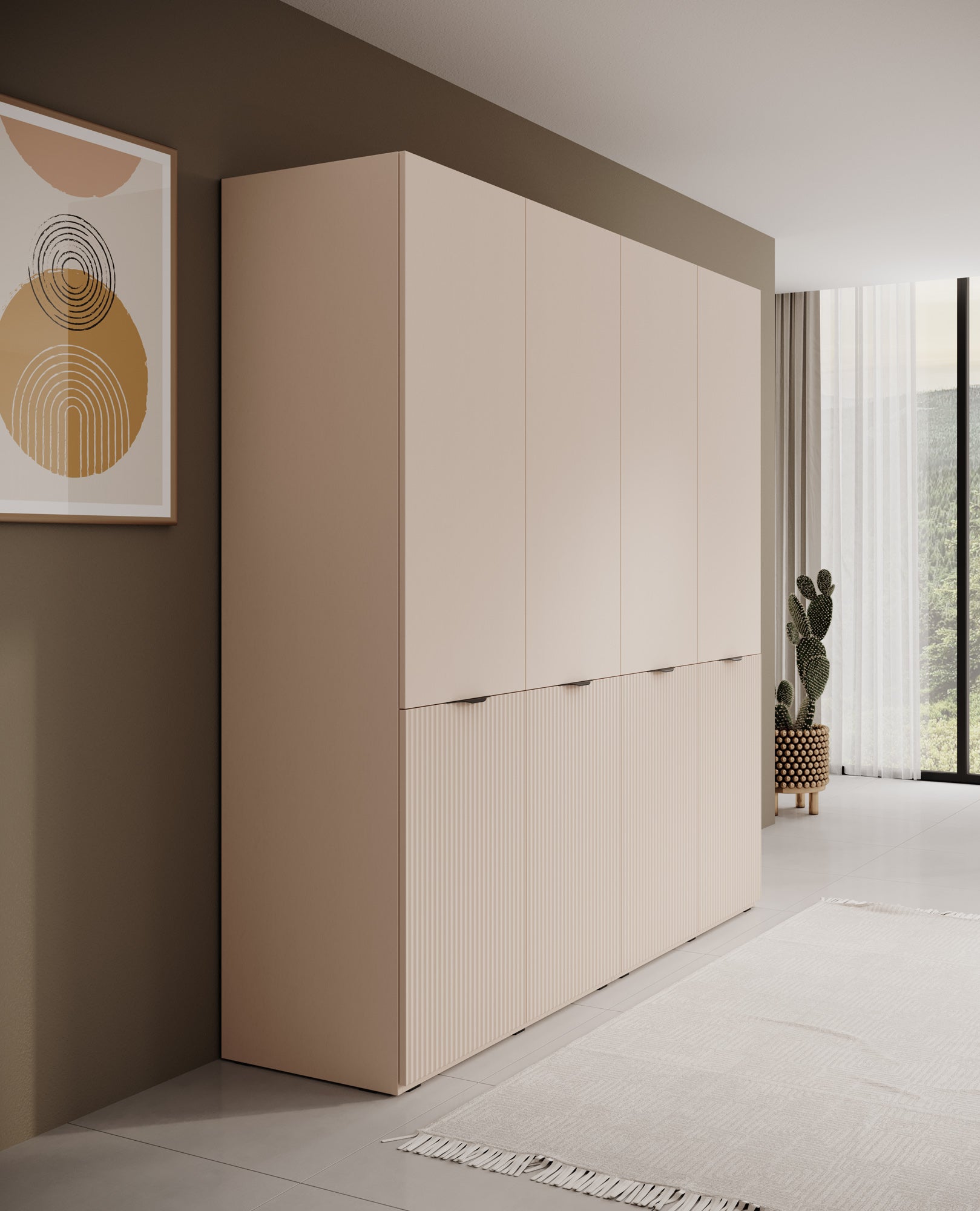 Shelton - Kledingkast 4-deurs - Beige