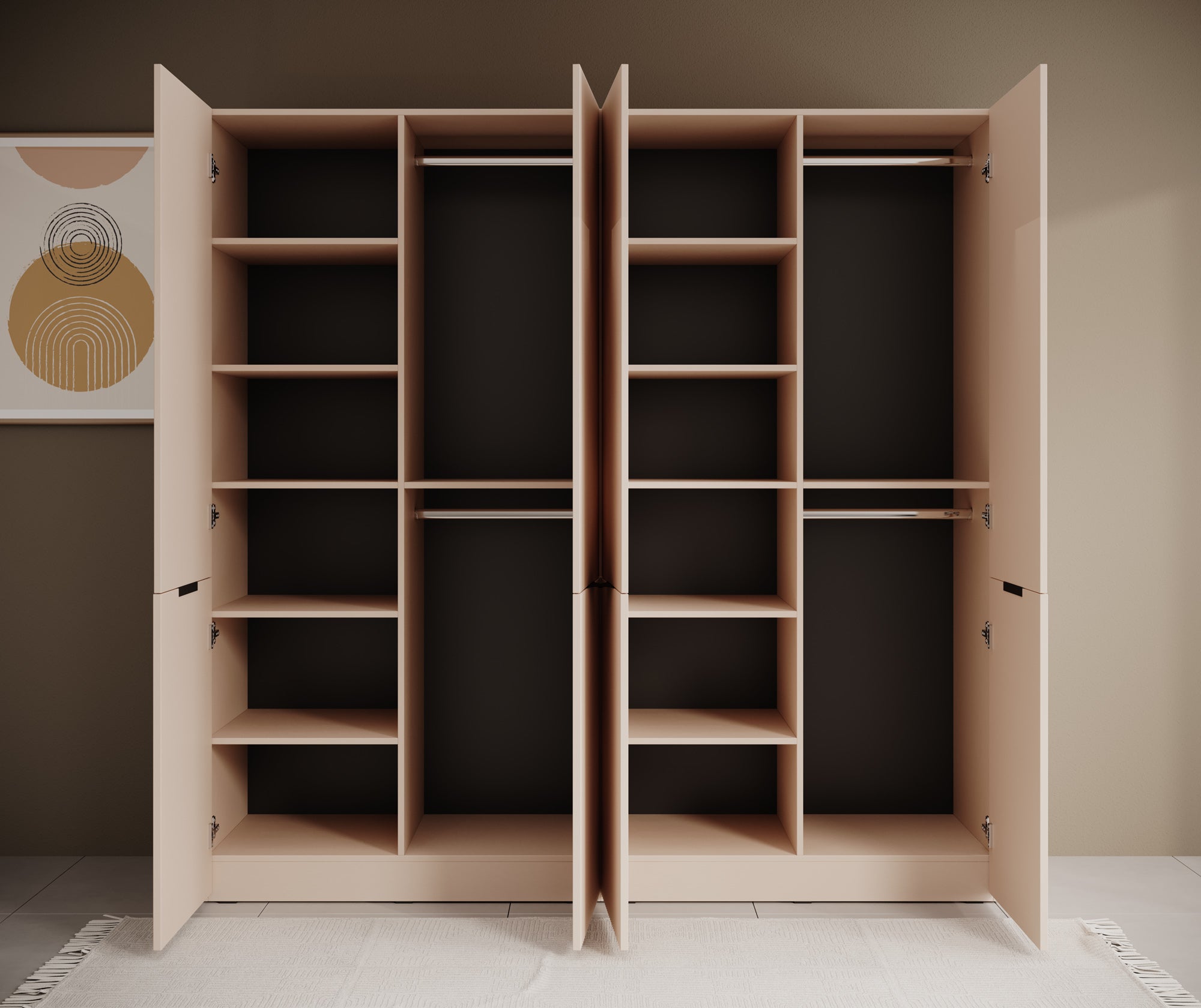 Shelton - Kledingkast 4-deurs - Beige