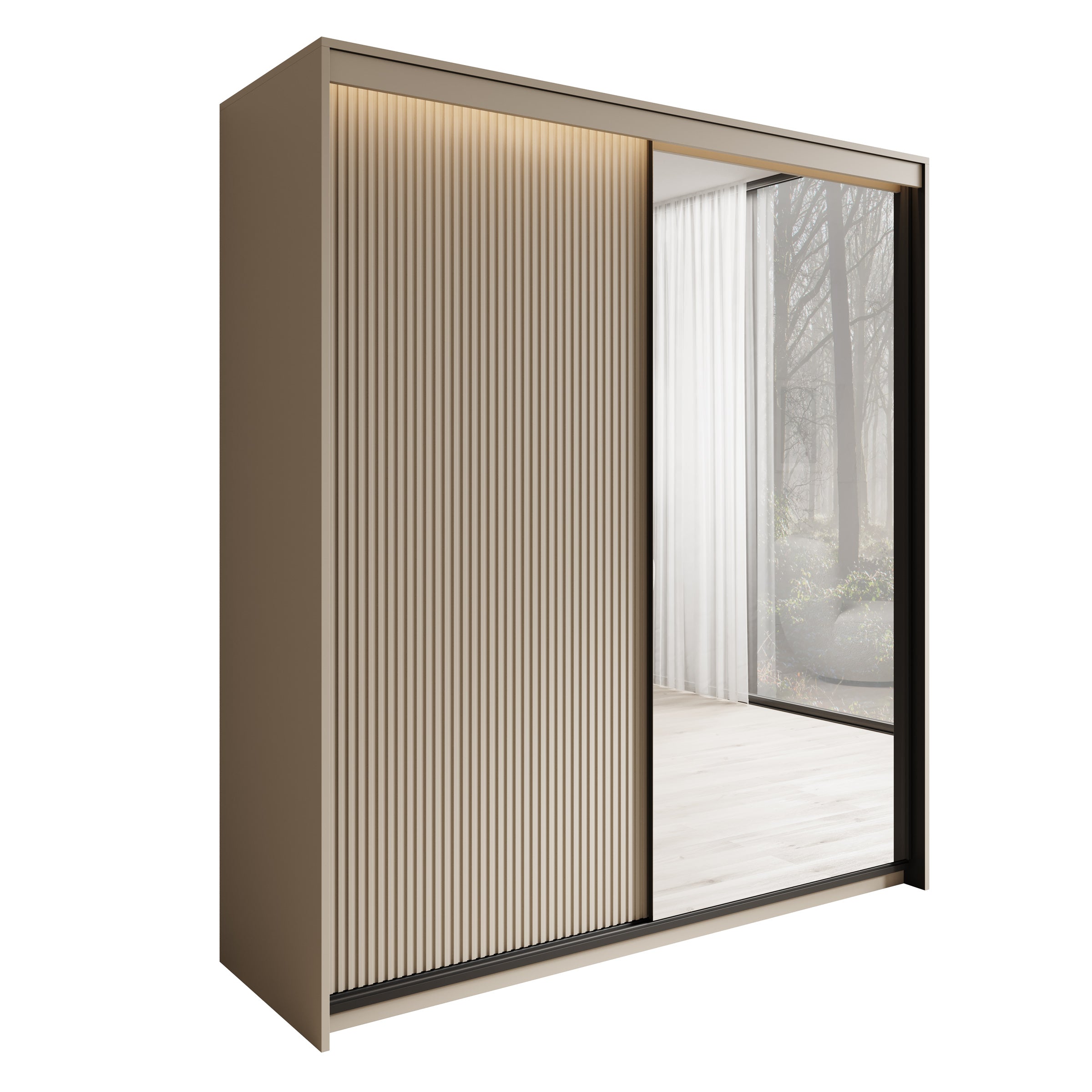 Timoteo - Kledingkast met schuifdeuren - Beige