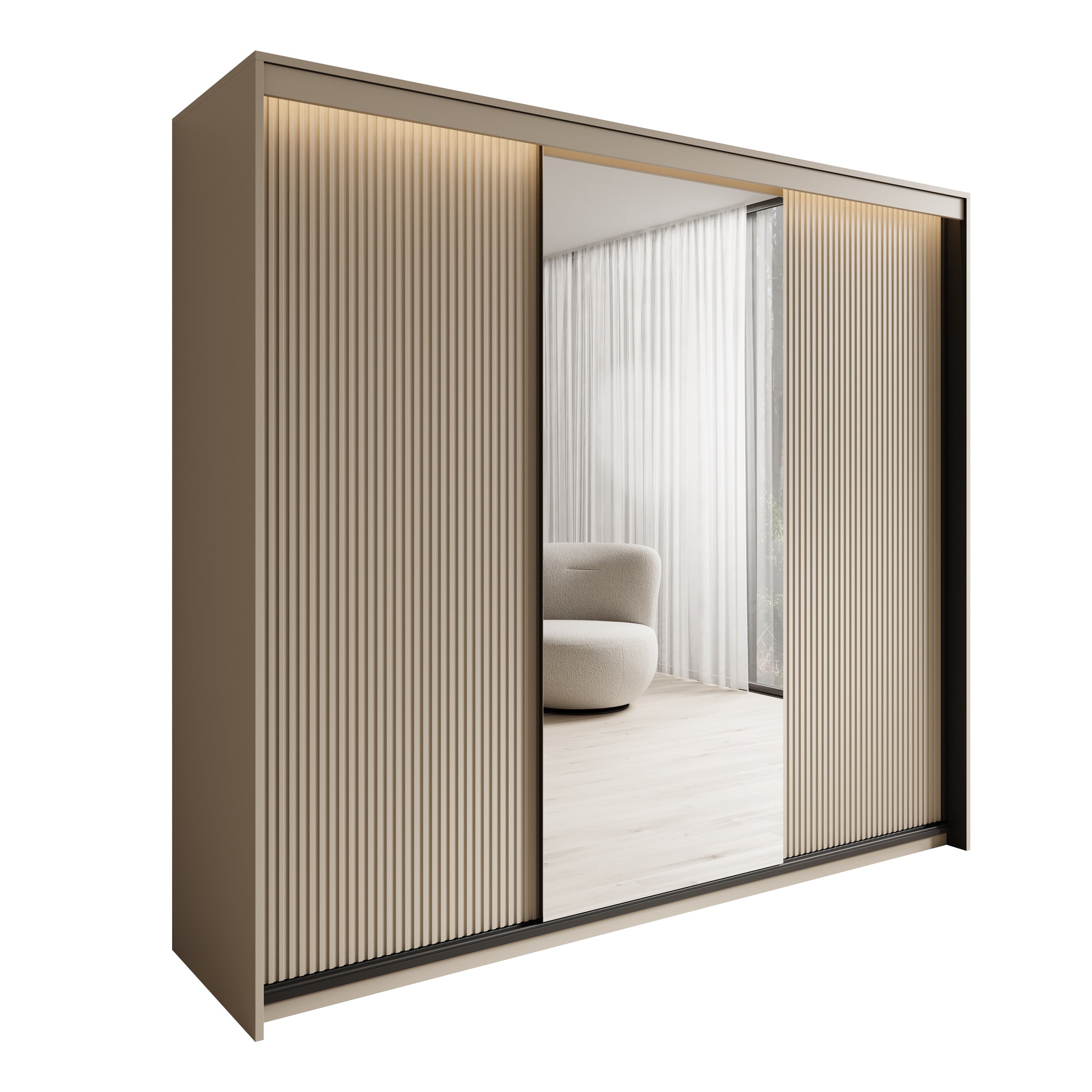Timoteo - Kledingkast met schuifdeuren - Beige